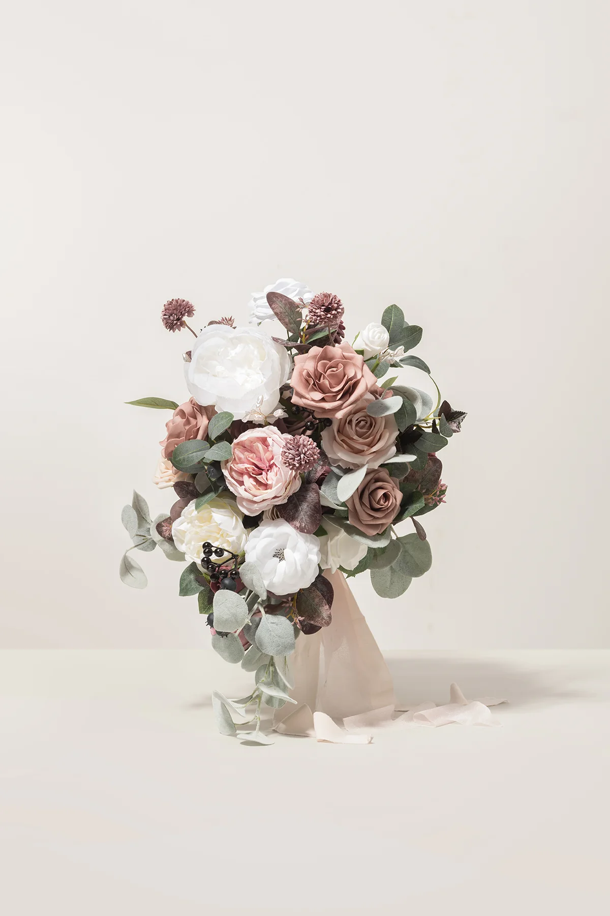 Medium Cascade Bridal Bouquet in Dusty Rose & Mauve