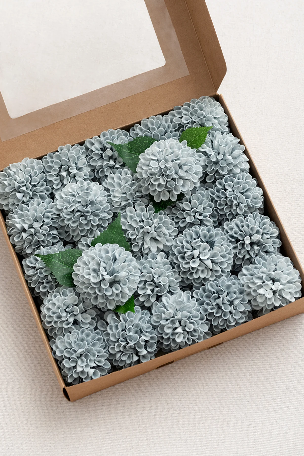 2.5" Foam Dahlia with Stem - Dusty Blue（25pcs）