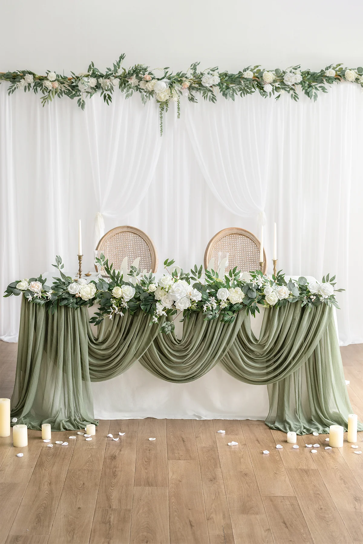 2-Layer Wedding Backdrop Curtains 59" x 10ft (Set of 2) - Image 2