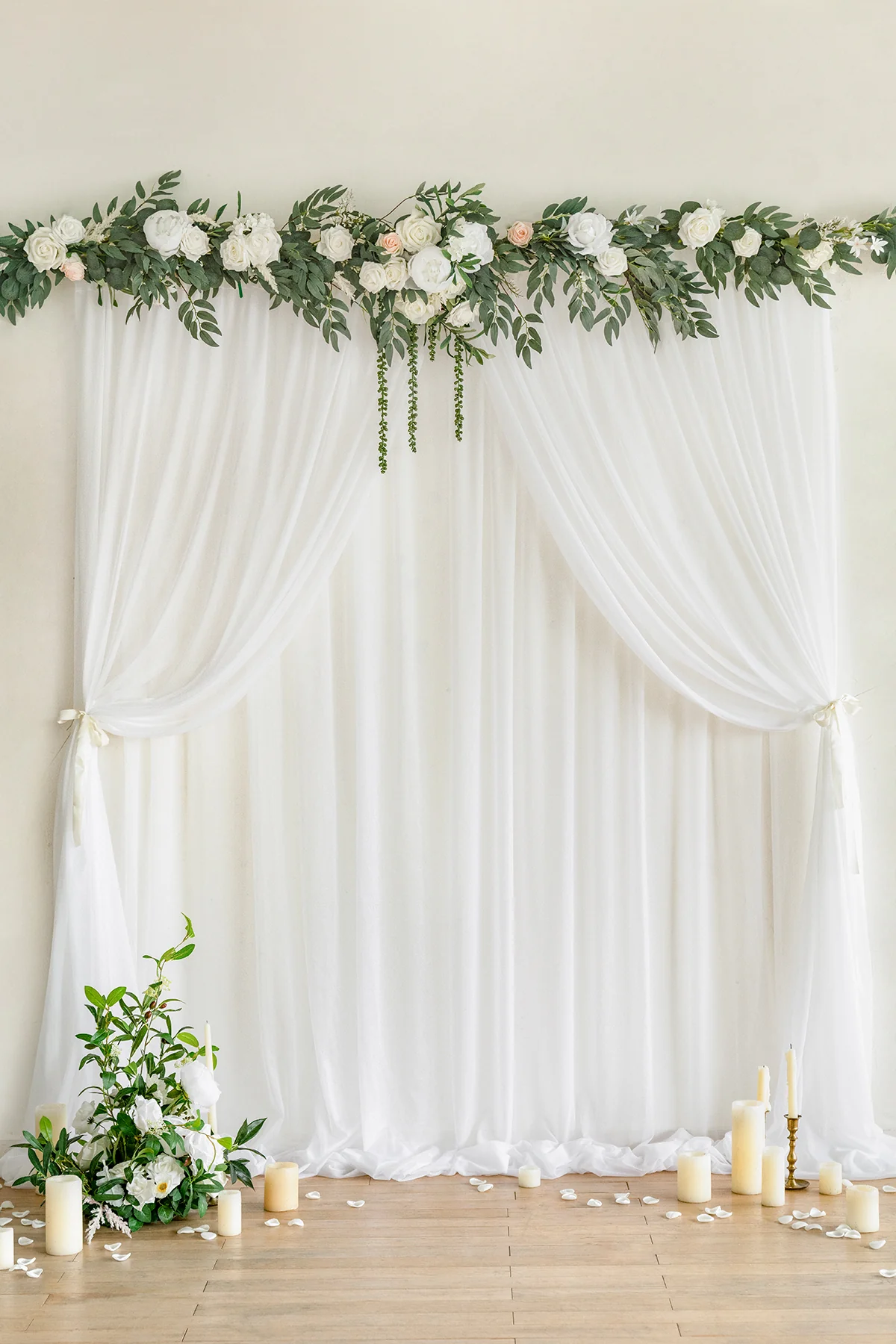 2-Layer Wedding Backdrop Curtains 59" x 10ft (Set of 2) - Image 3