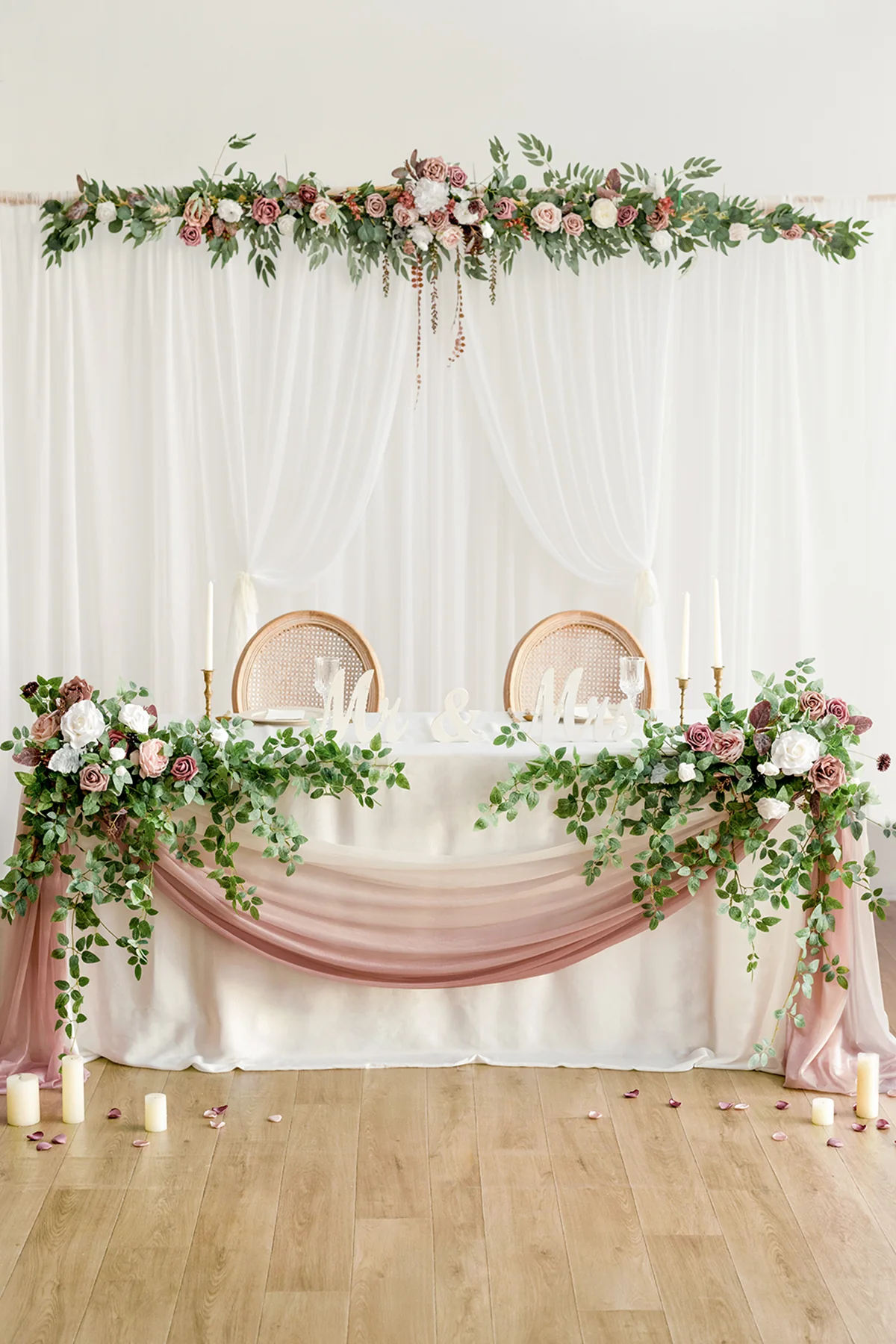 2-Layer Wedding Backdrop Curtains 59" x 10ft (Set of 2) - Image 4