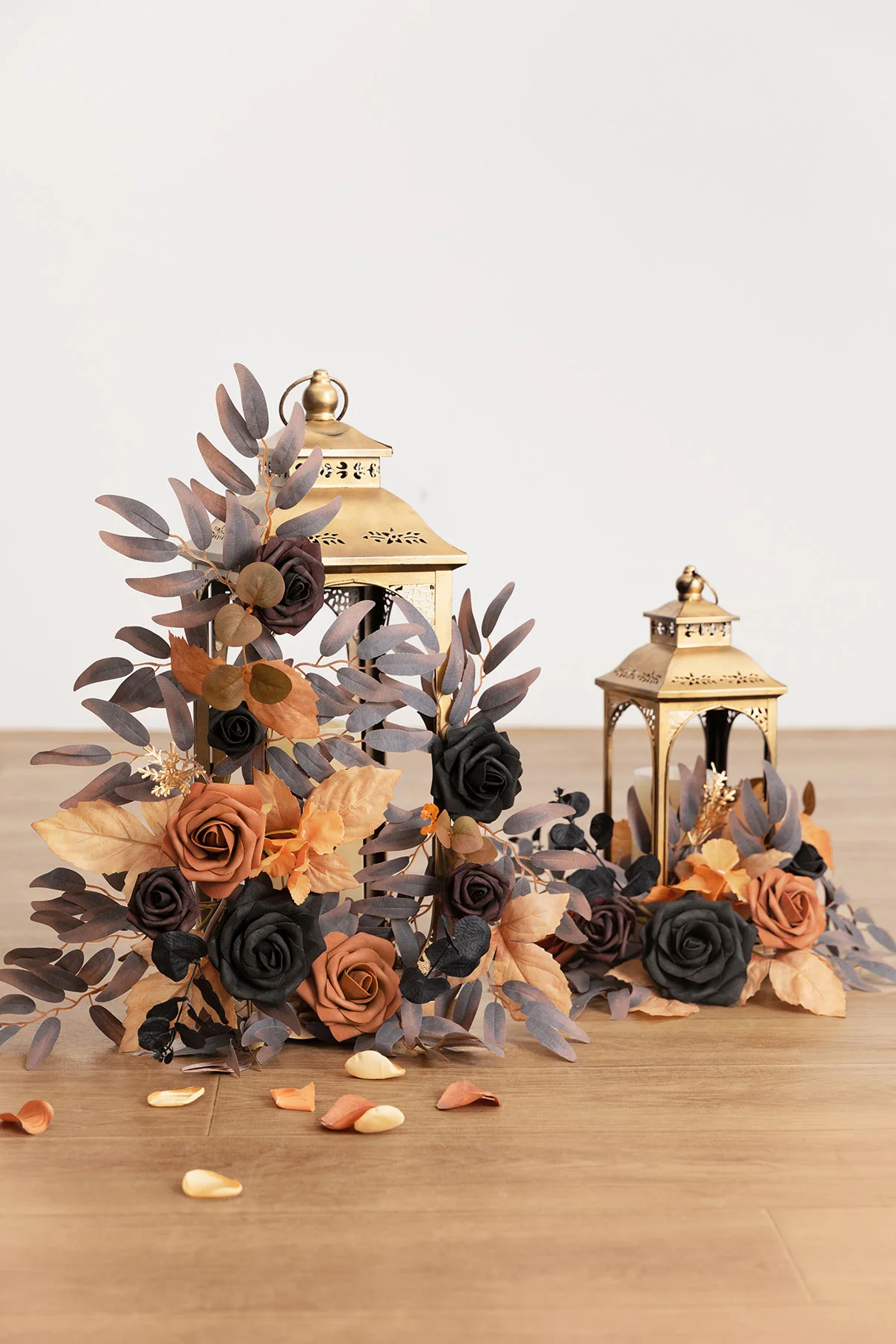 2ft Flower Garlands in Black & Pumpkin Orange (Set of 2) | Clearance - Image 2