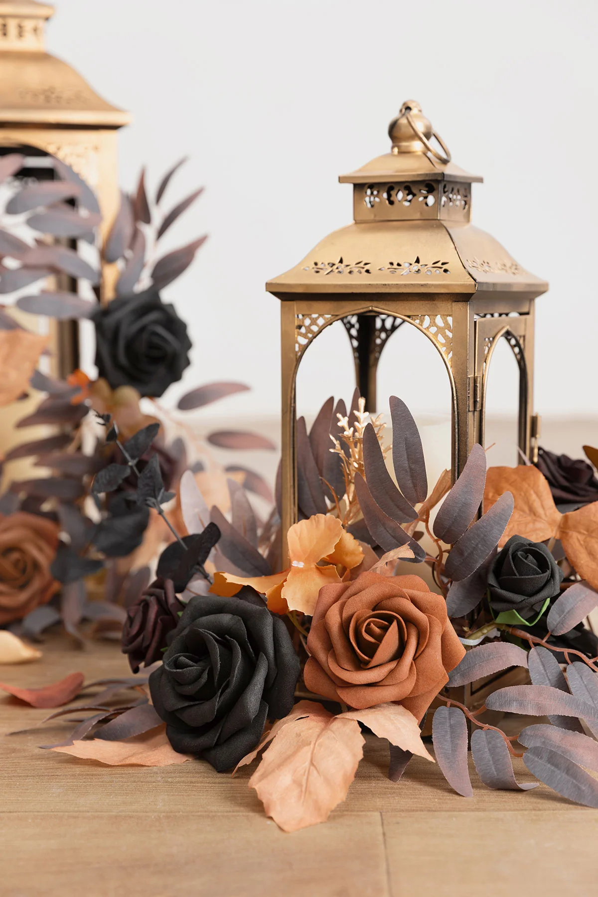 2ft Flower Garlands in Black & Pumpkin Orange (Set of 2) | Clearance - Image 3