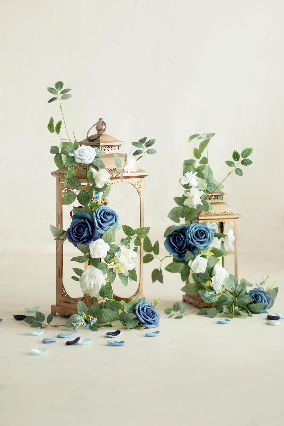 2ft Flower Garlands in Dusty Blue & Navy - Image 11
