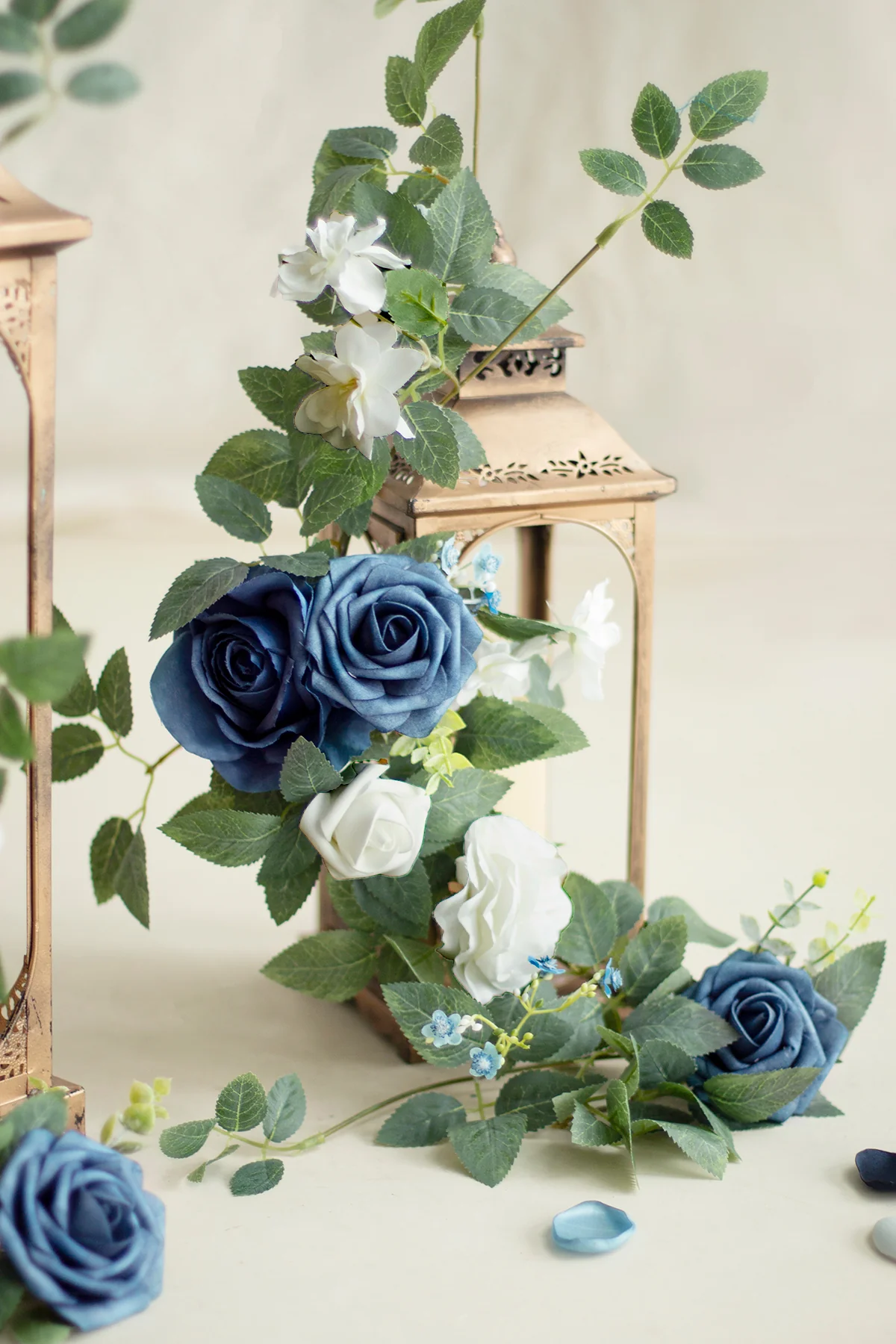 2ft Flower Garlands in Dusty Blue & Navy - Image 12