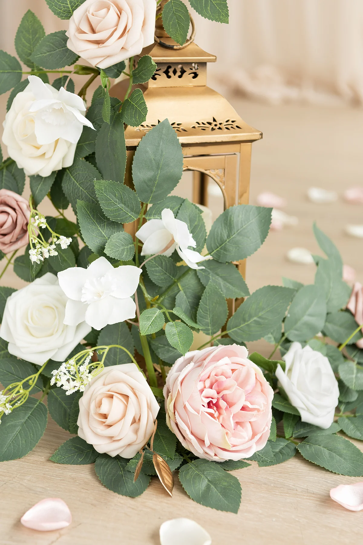 2ft Flower Garlands in Dusty Rose & Cream | Clearance - Image 3