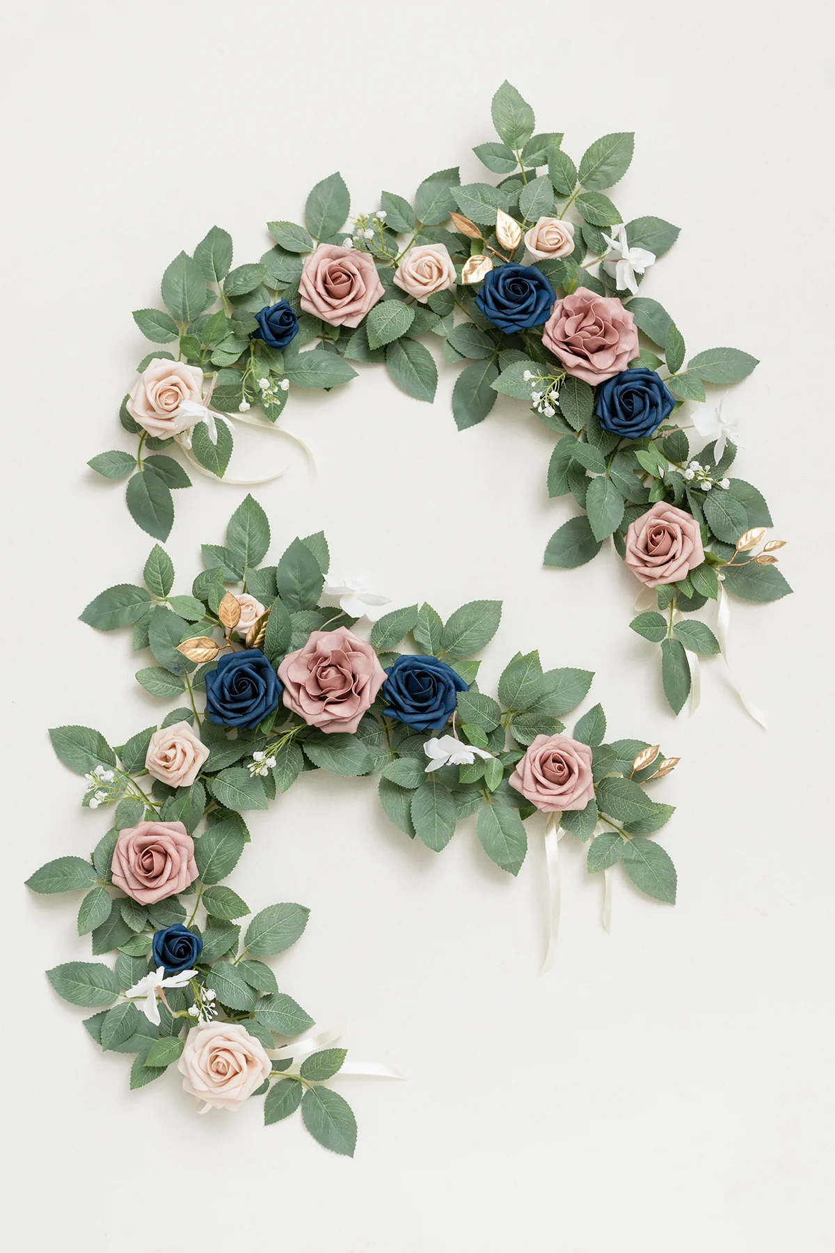 2ft Flower Garlands in Dusty Rose & Navy - Image 4