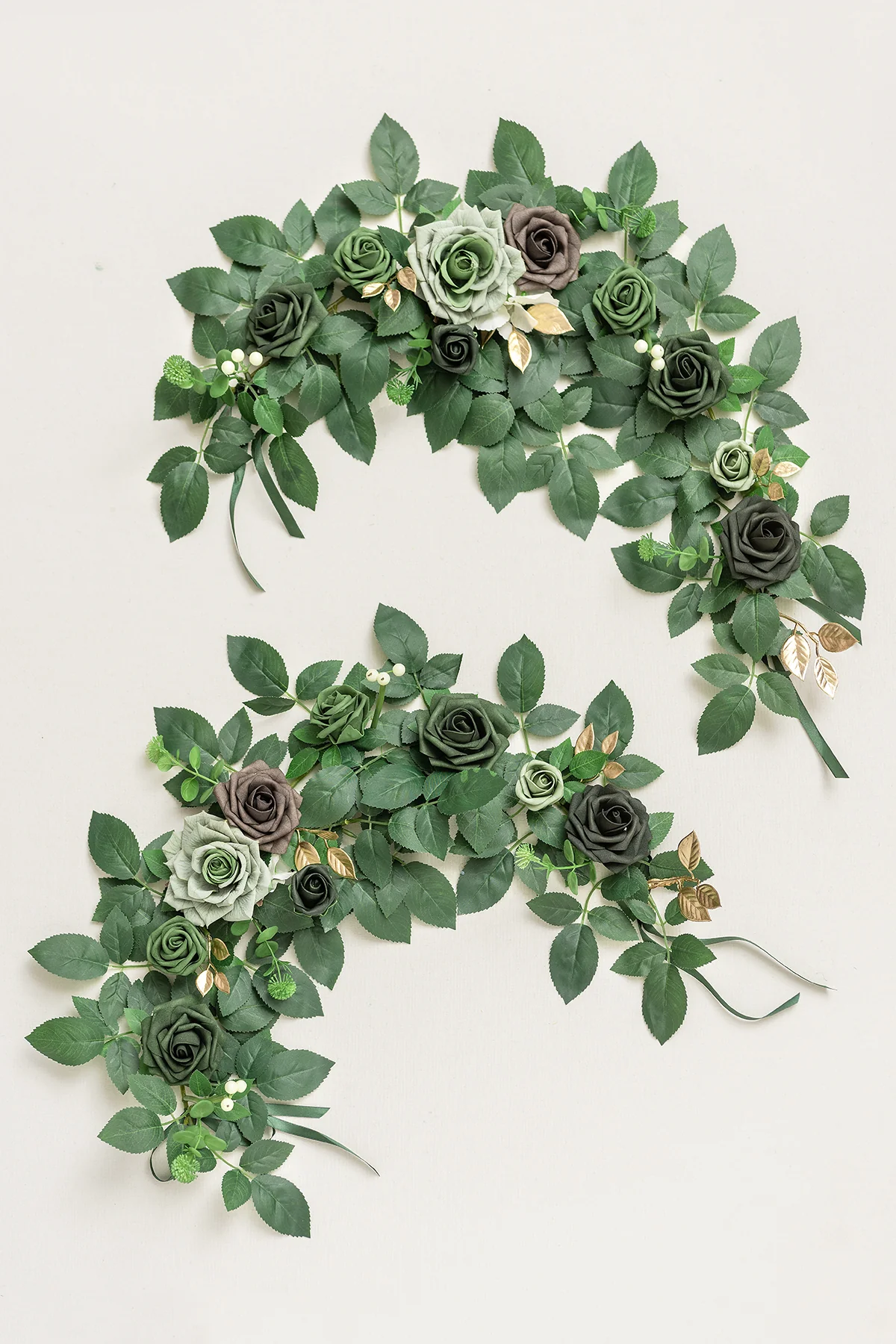 2ft Flower Garlands in Forest Green & Gold | Clearance - Image 3