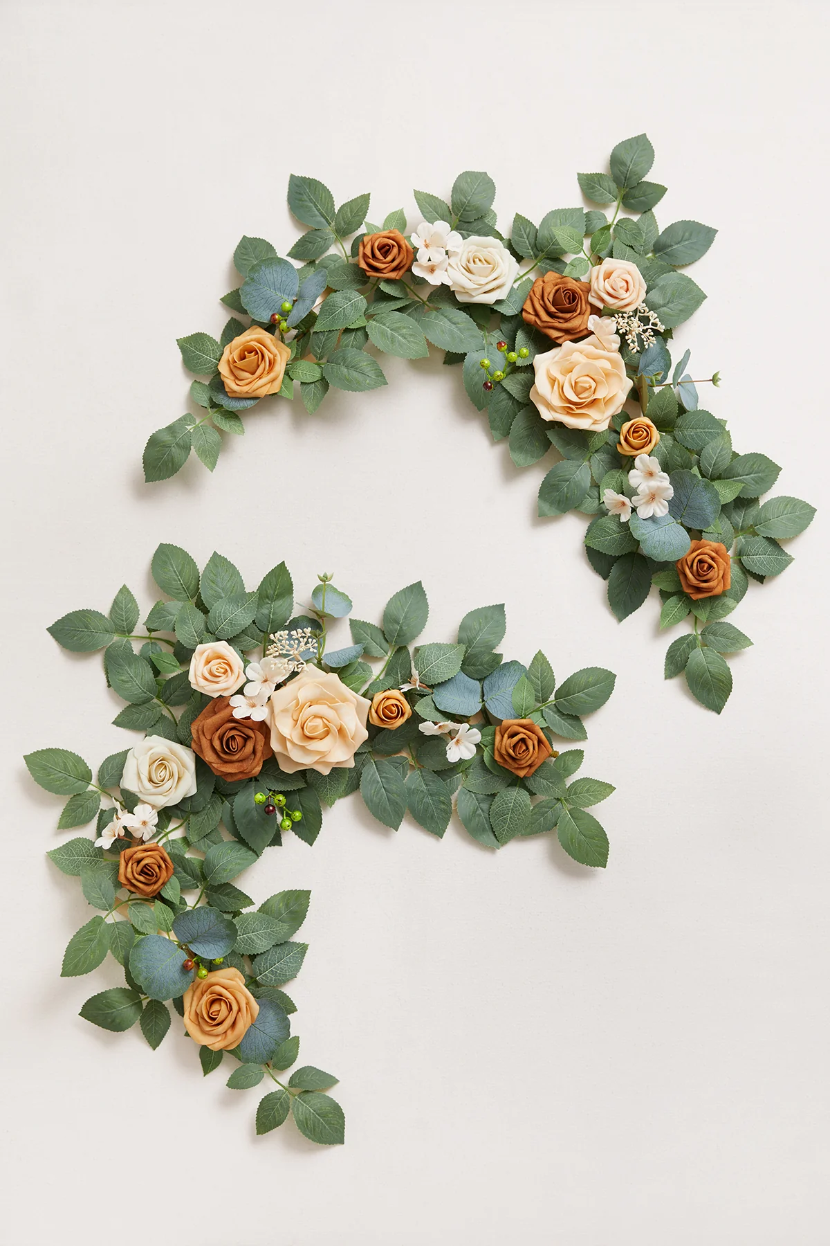 2ft Flower Garlands in Sunny Peach & Apricot (Set of 2) | Clearance