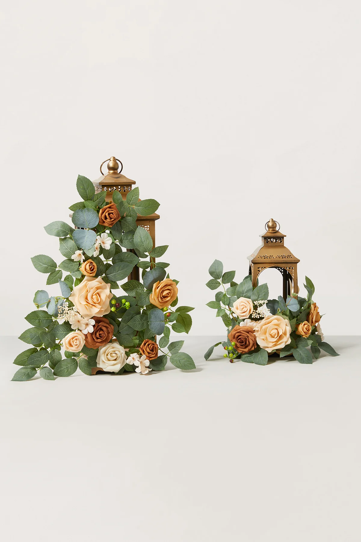 2ft Flower Garlands in Sunny Peach & Apricot (Set of 2) | Clearance - Image 2