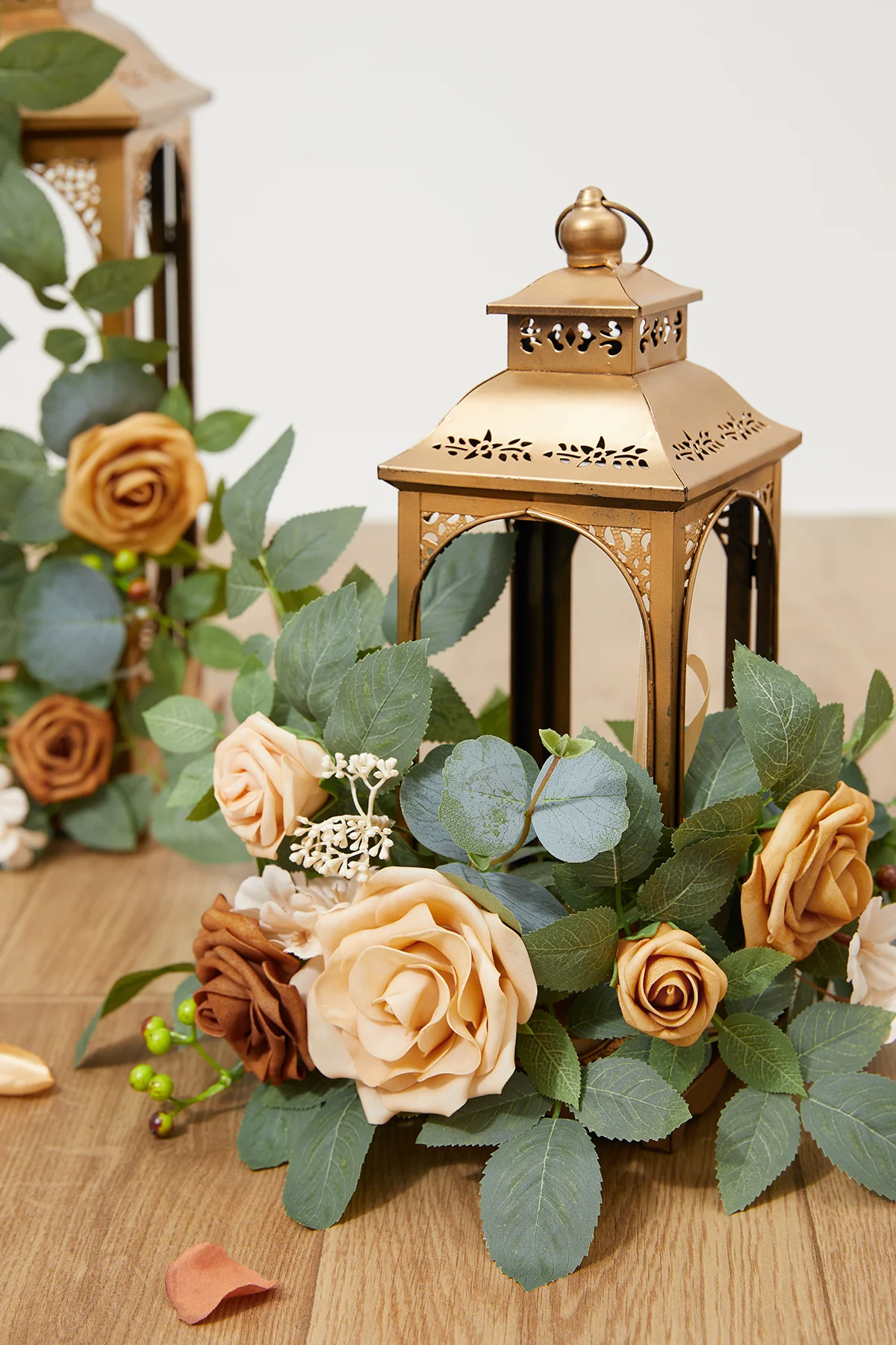 2ft Flower Garlands in Sunny Peach & Apricot (Set of 2) | Clearance - Image 3