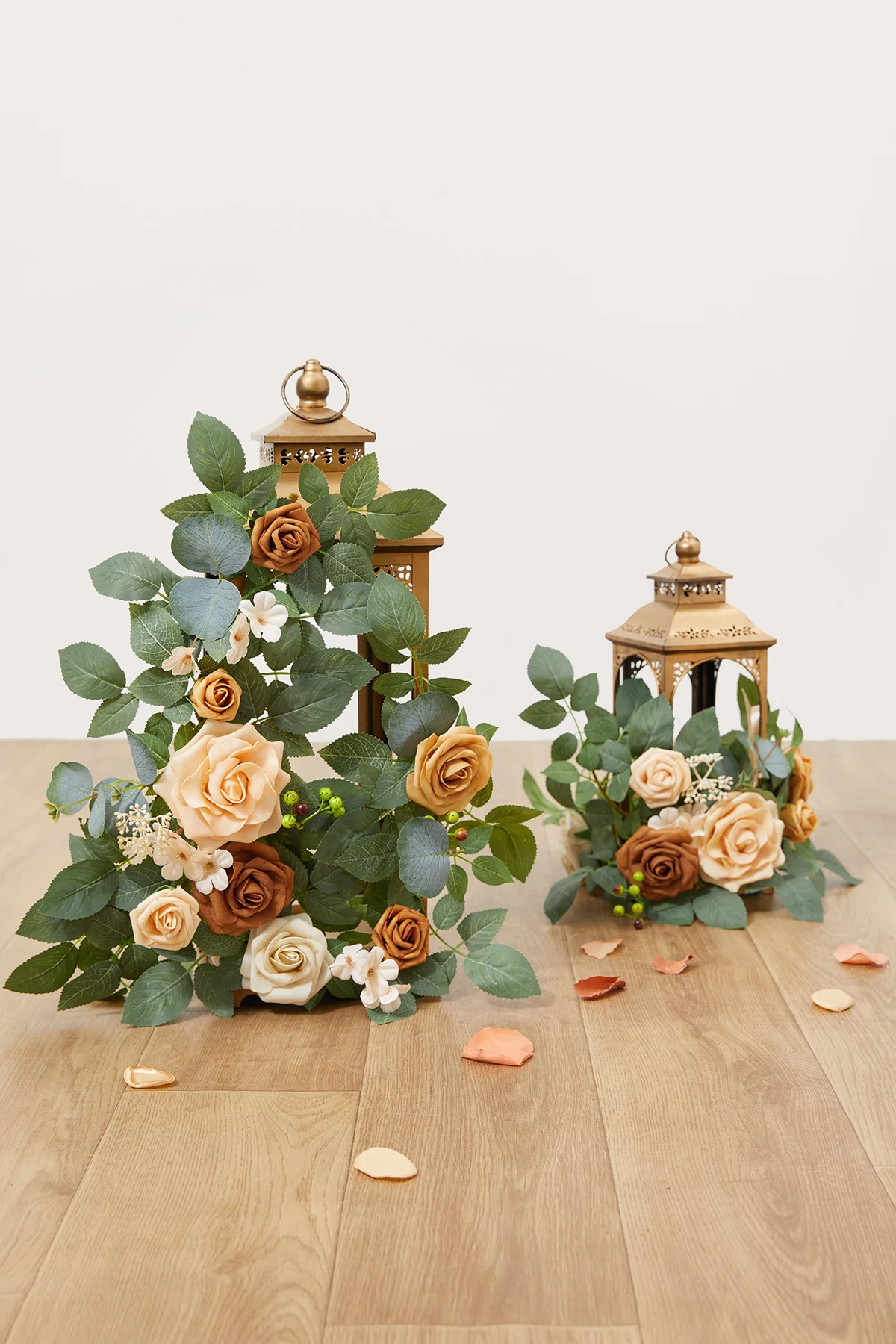 2ft Flower Garlands in Sunny Peach & Apricot (Set of 2) | Clearance - Image 4