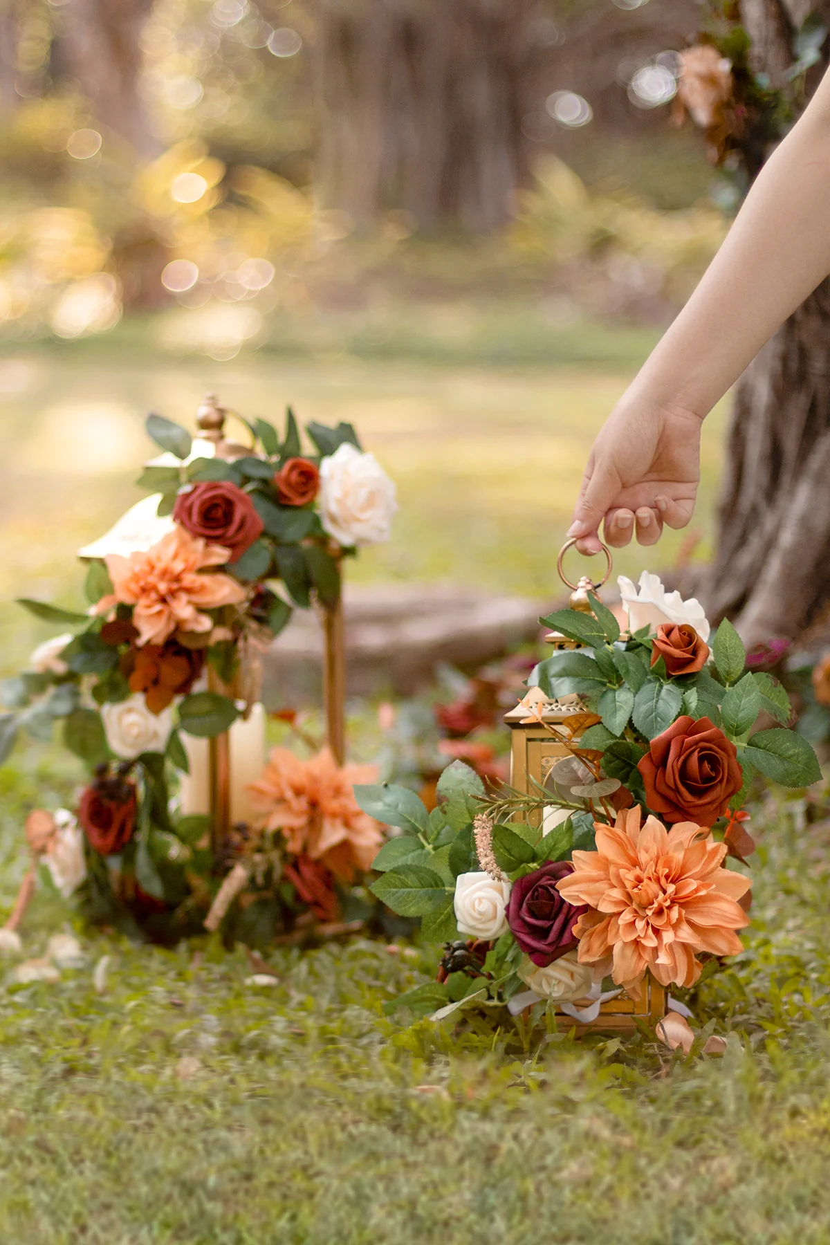 2ft Flower Garlands in Sunset Terracotta | Clearance - Image 2
