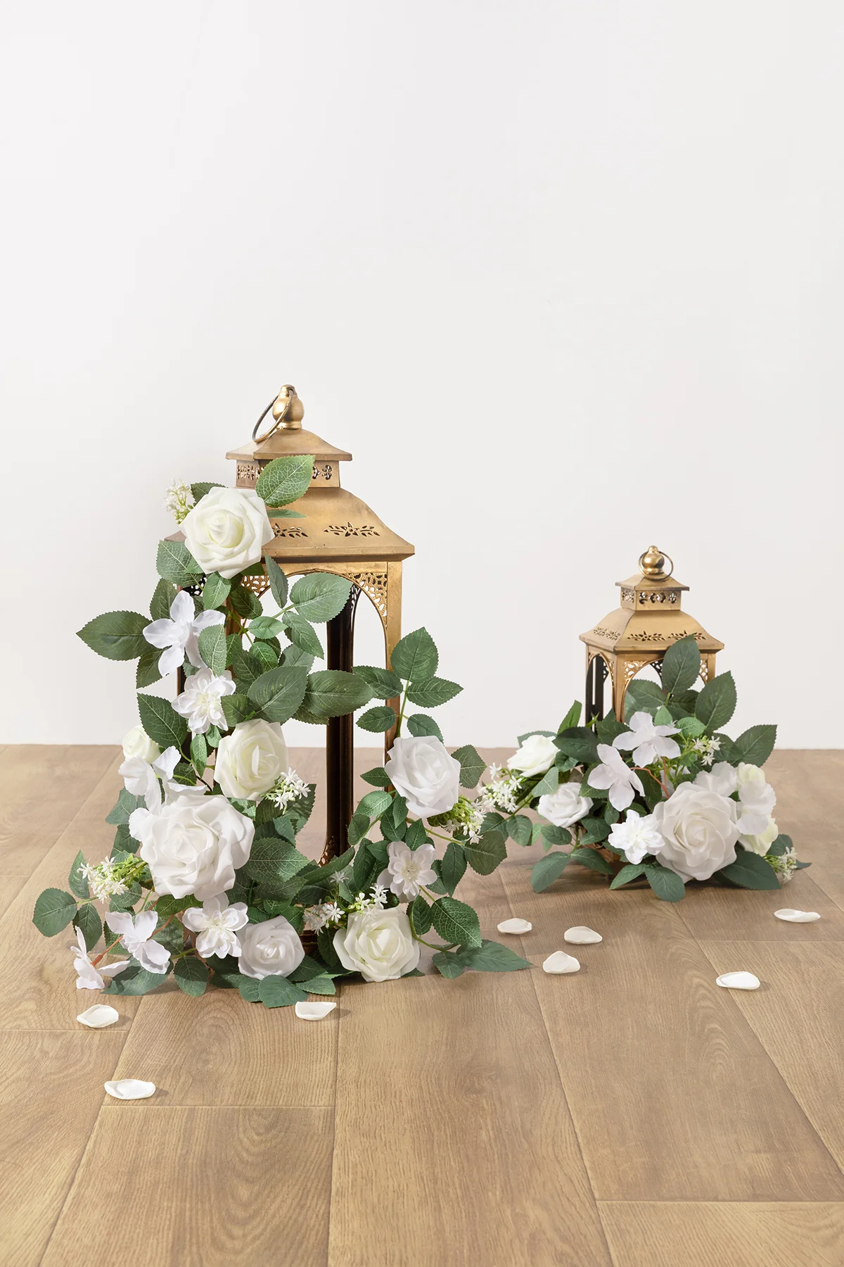 2ft Flower Garlands in White & Sage - Image 2