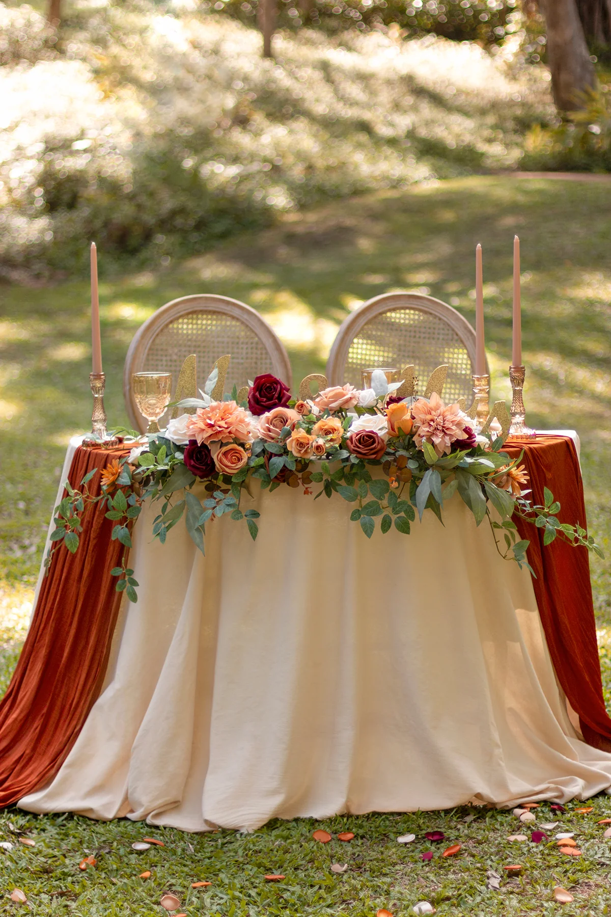 Head Table Floral Swags in Sunset Terracotta - Image 2