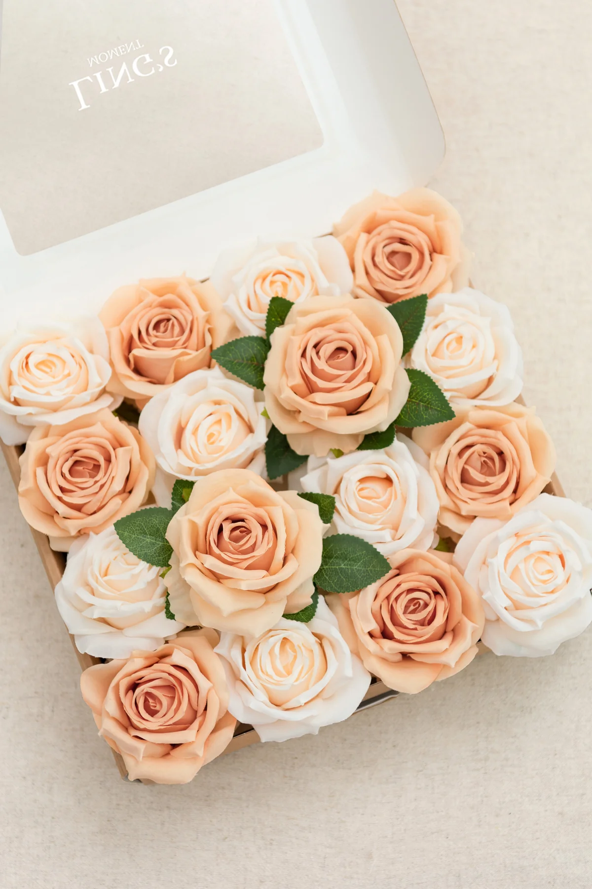 3.5" Silk Vendela Rose with Stem - Cream & Orange Clay