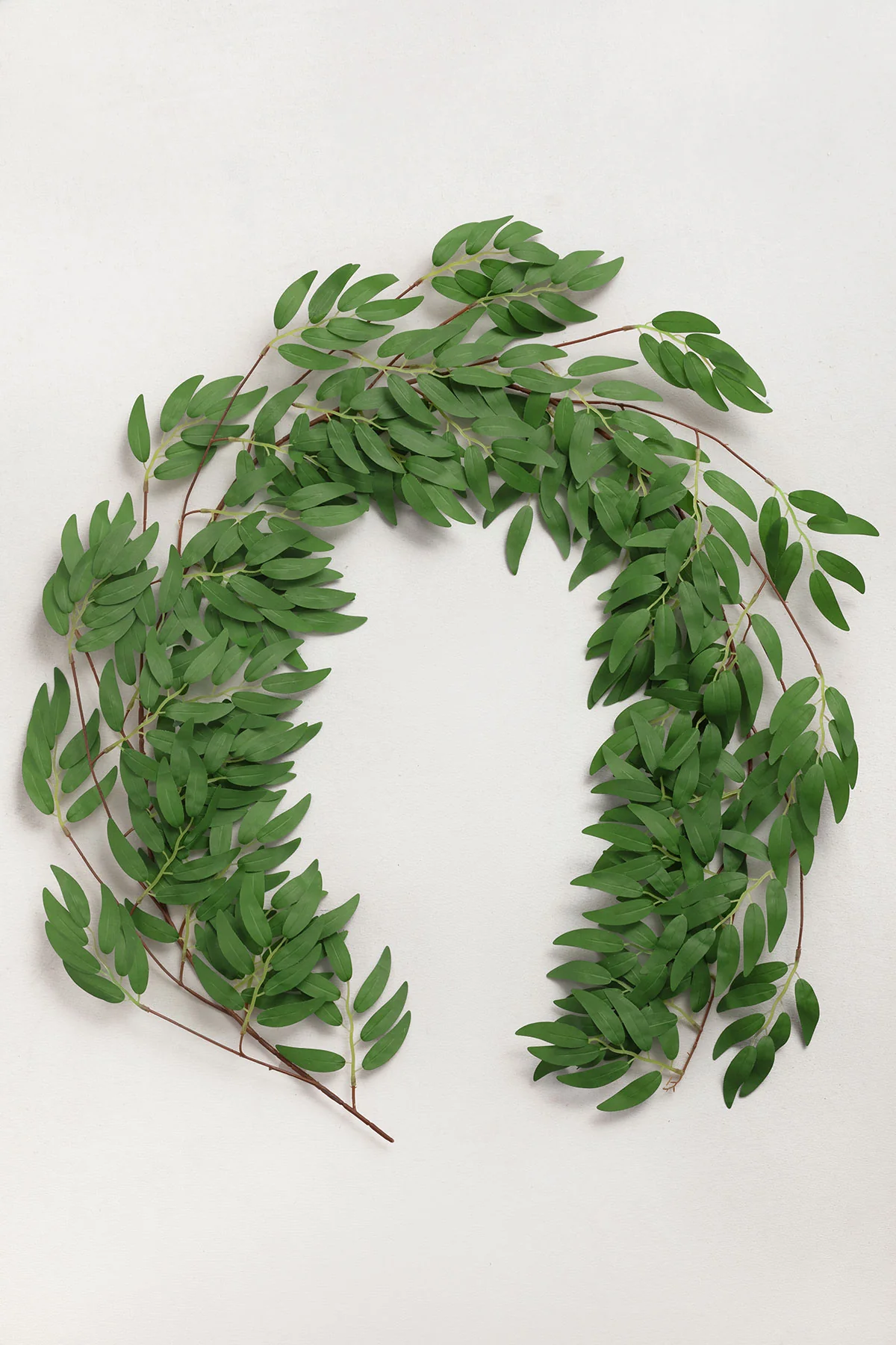 5.9ft Willow Leaf Greenery Garland - Dark Green