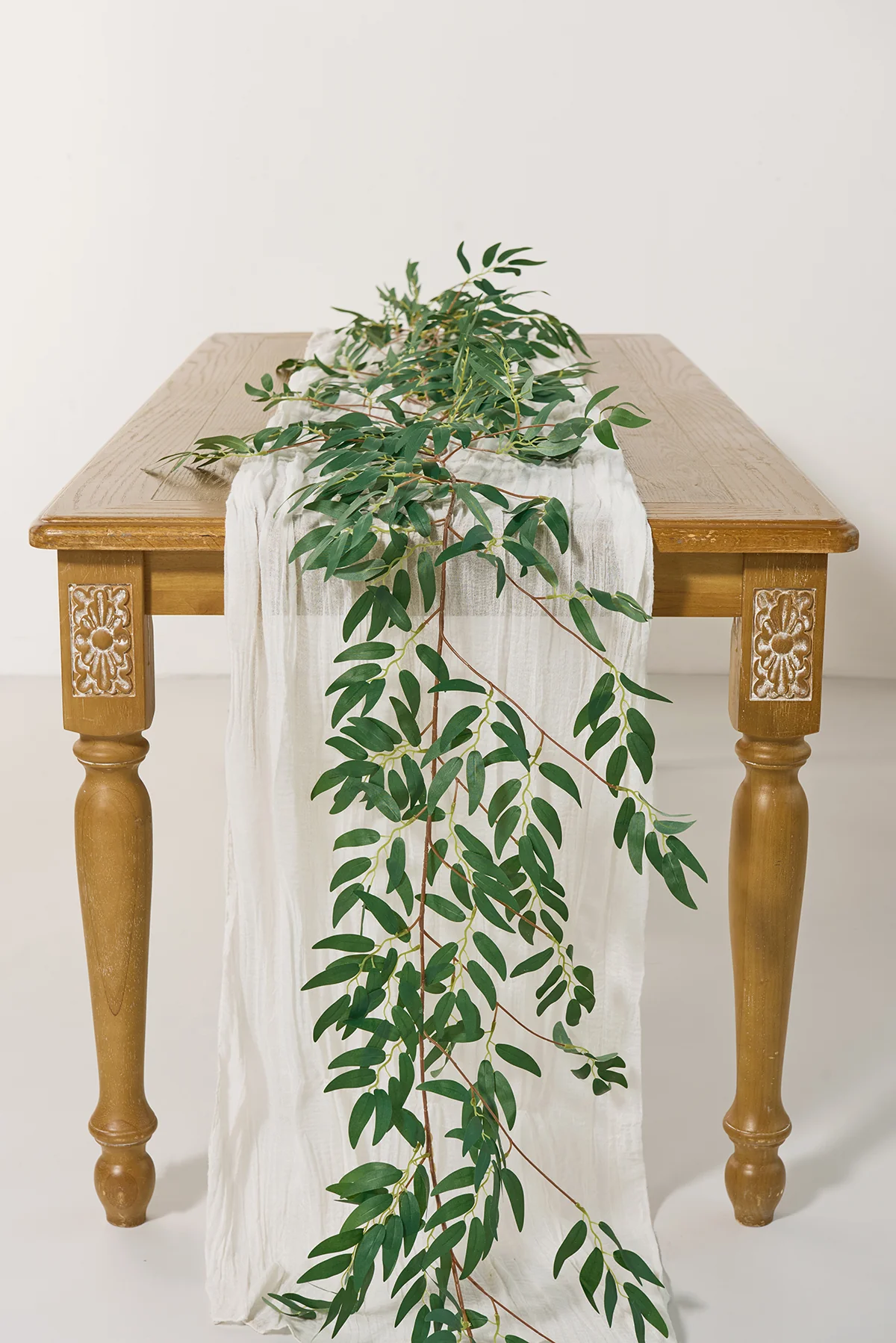 5.9ft Willow Leaf Greenery Garland - Dark Green - Image 2