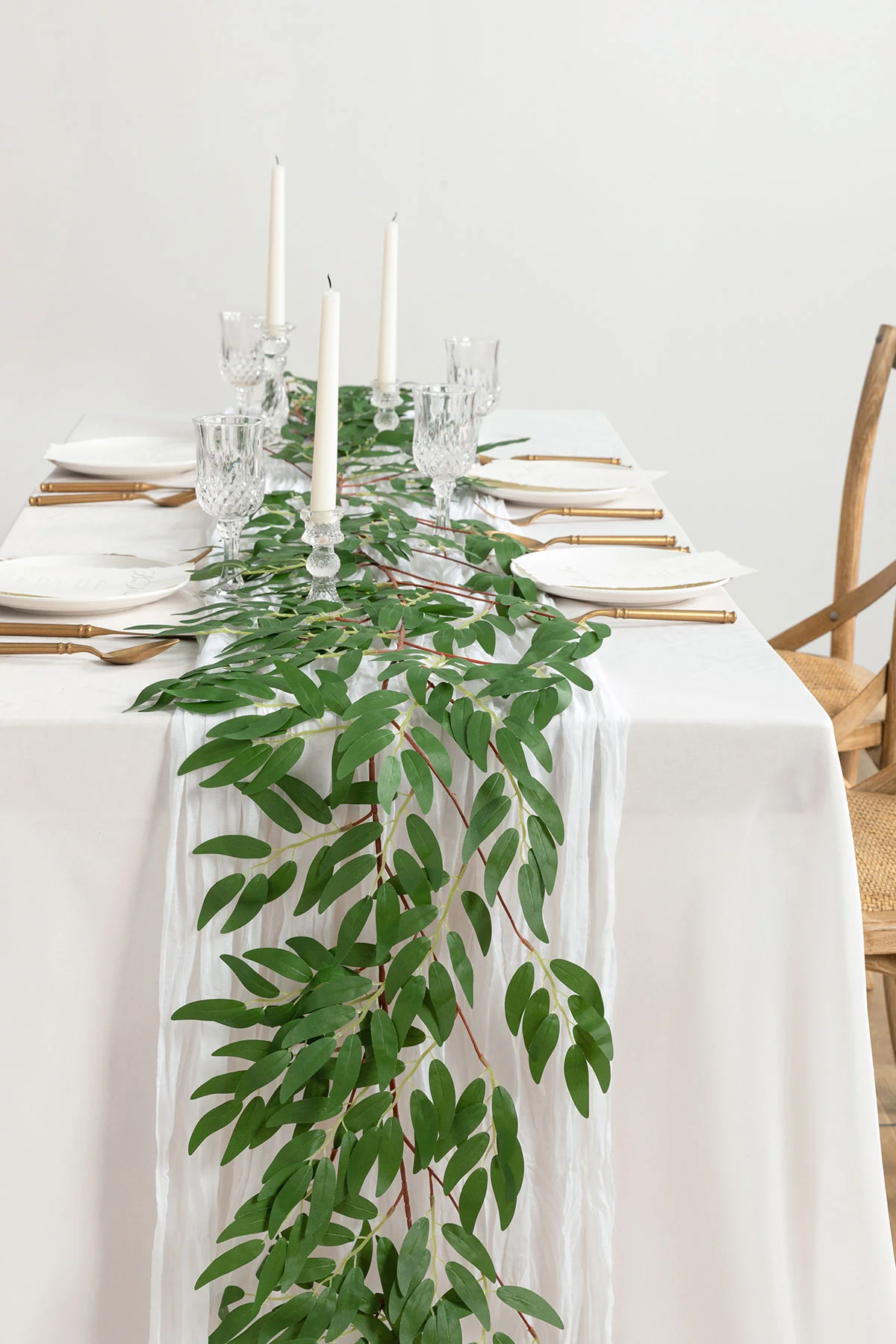 5.9ft Willow Leaf Greenery Garland - Dark Green - Image 3