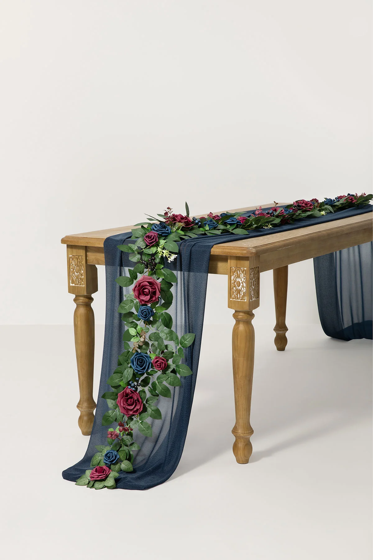 5ft Flower Garland in Burgundy & Navy | Clearance