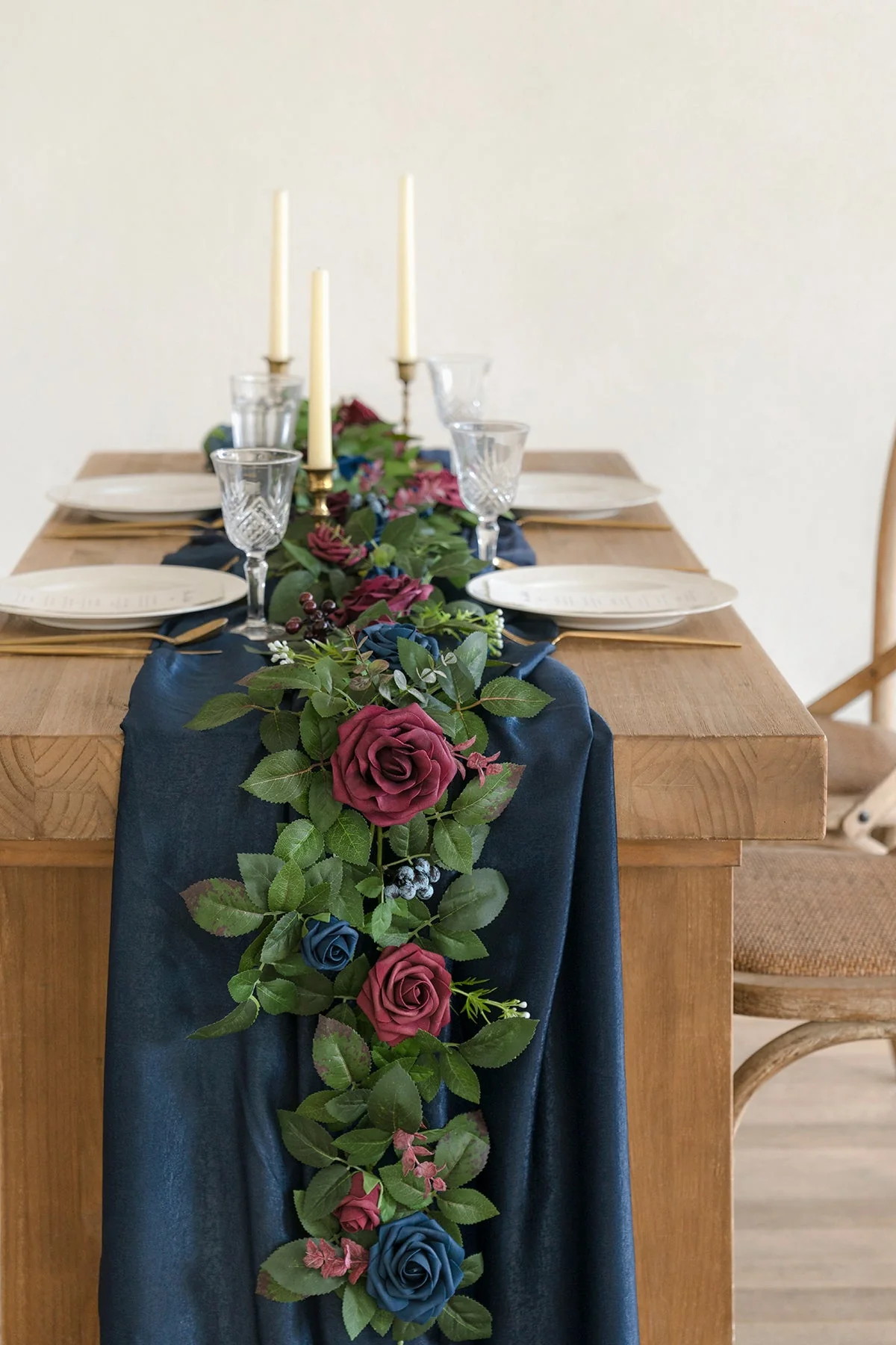5ft Flower Garland in Burgundy & Navy | Clearance - Image 3