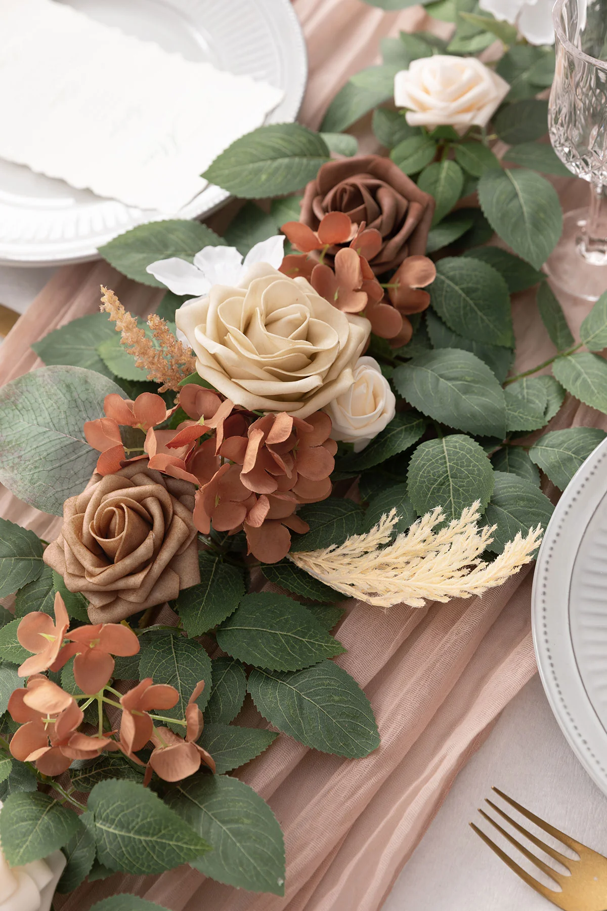 5ft Flower Garlands in Earth Brown & Tawny Beige - Image 3