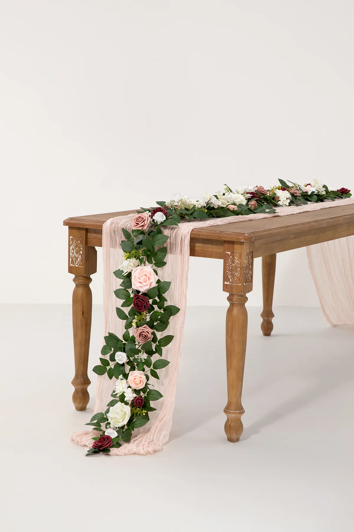 5ft Flower Garlands in Dusty Rose & Cream