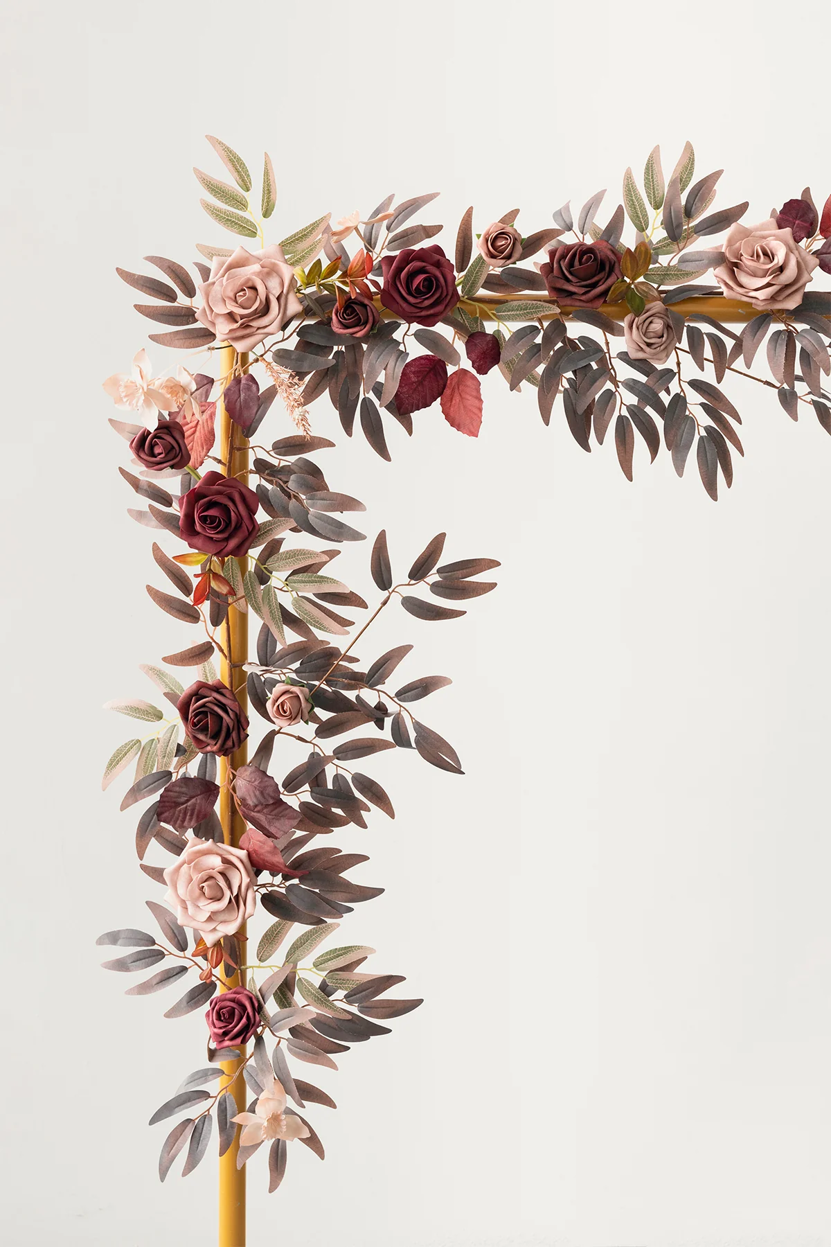 5ft Rose Leaf Flower Garland in Burgundy & Dusty Rose | Clearance - Image 2
