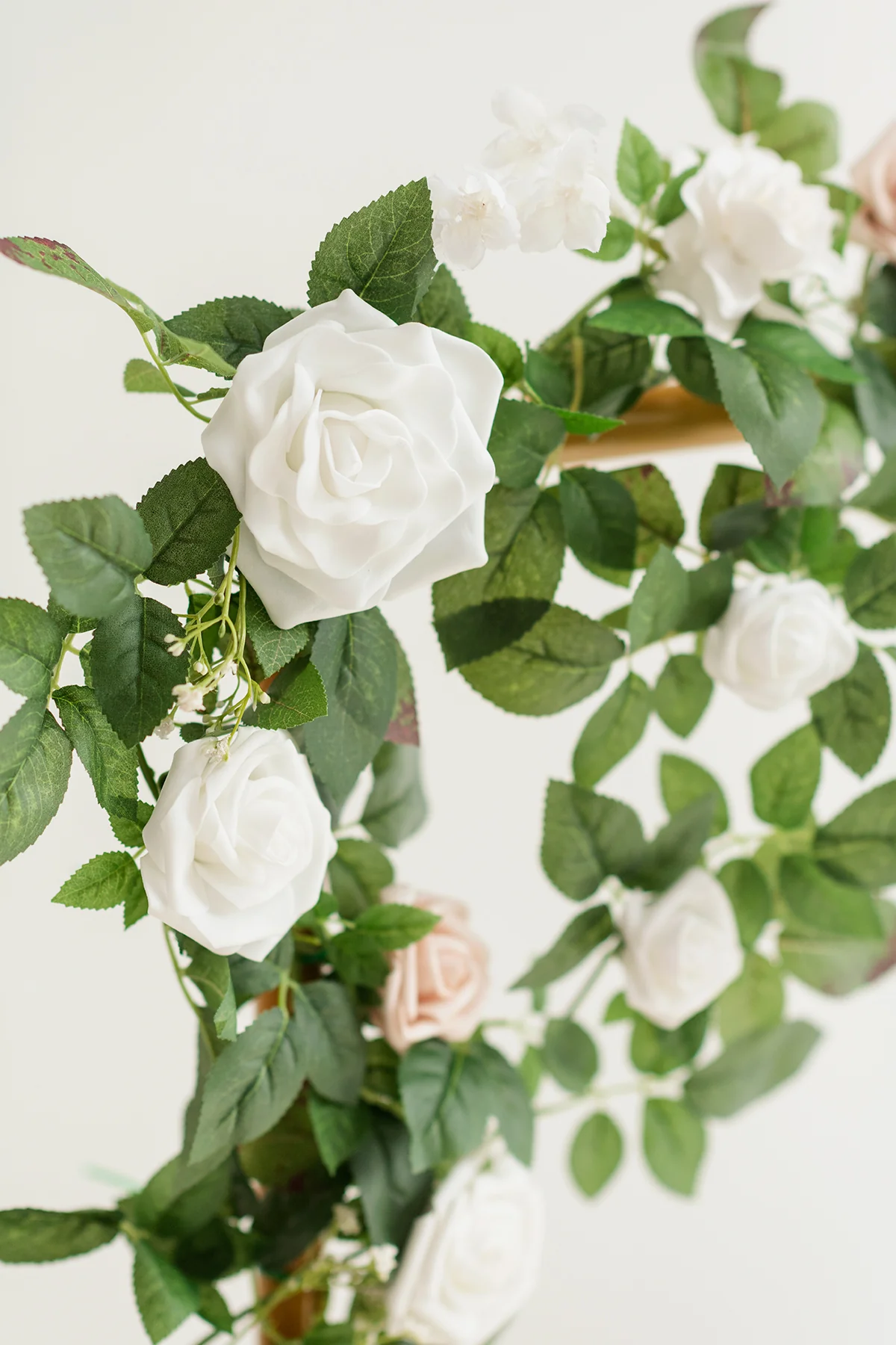 5ft Flower Garland in White & Sage - Image 3