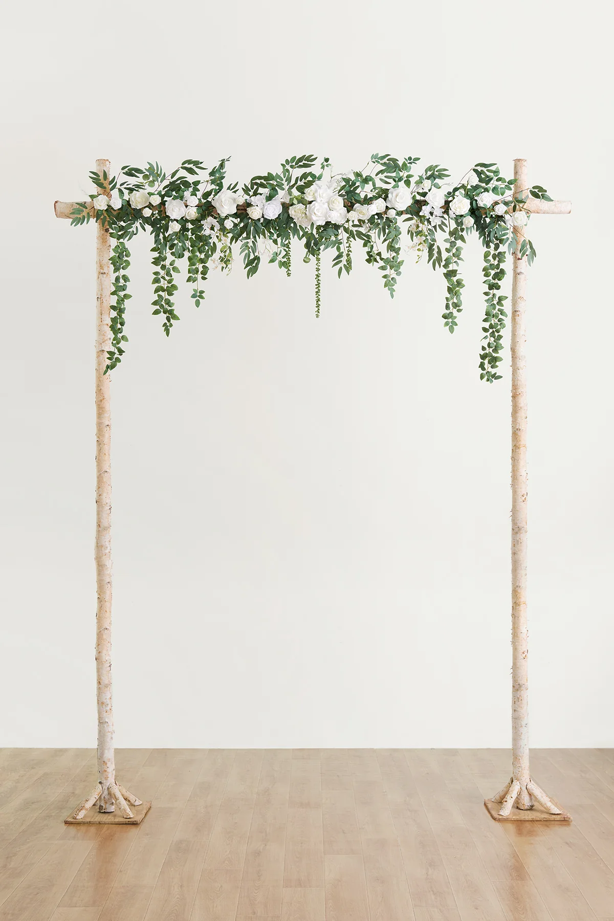 6.5ft Flower Garland in White Sage & pink - Image 6