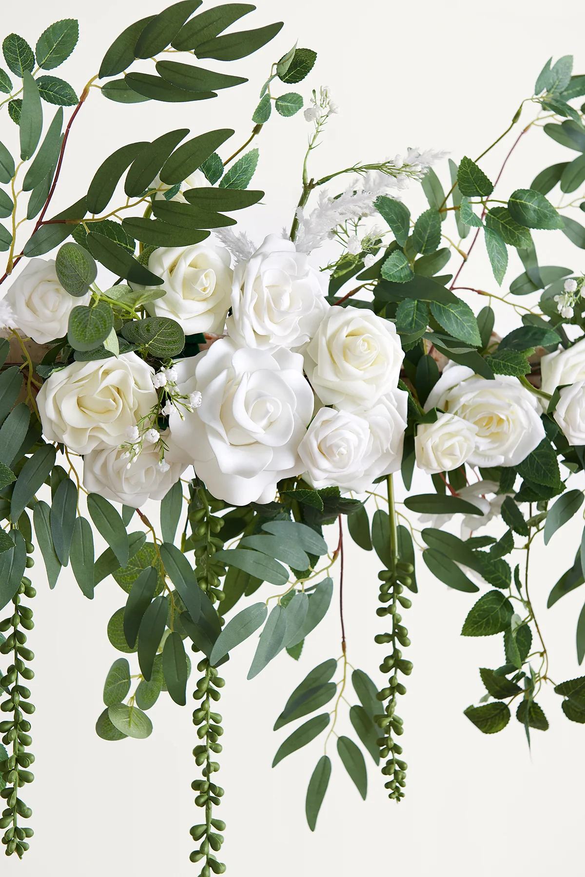 6.5ft Flower Garland in White Sage & pink - Image 7