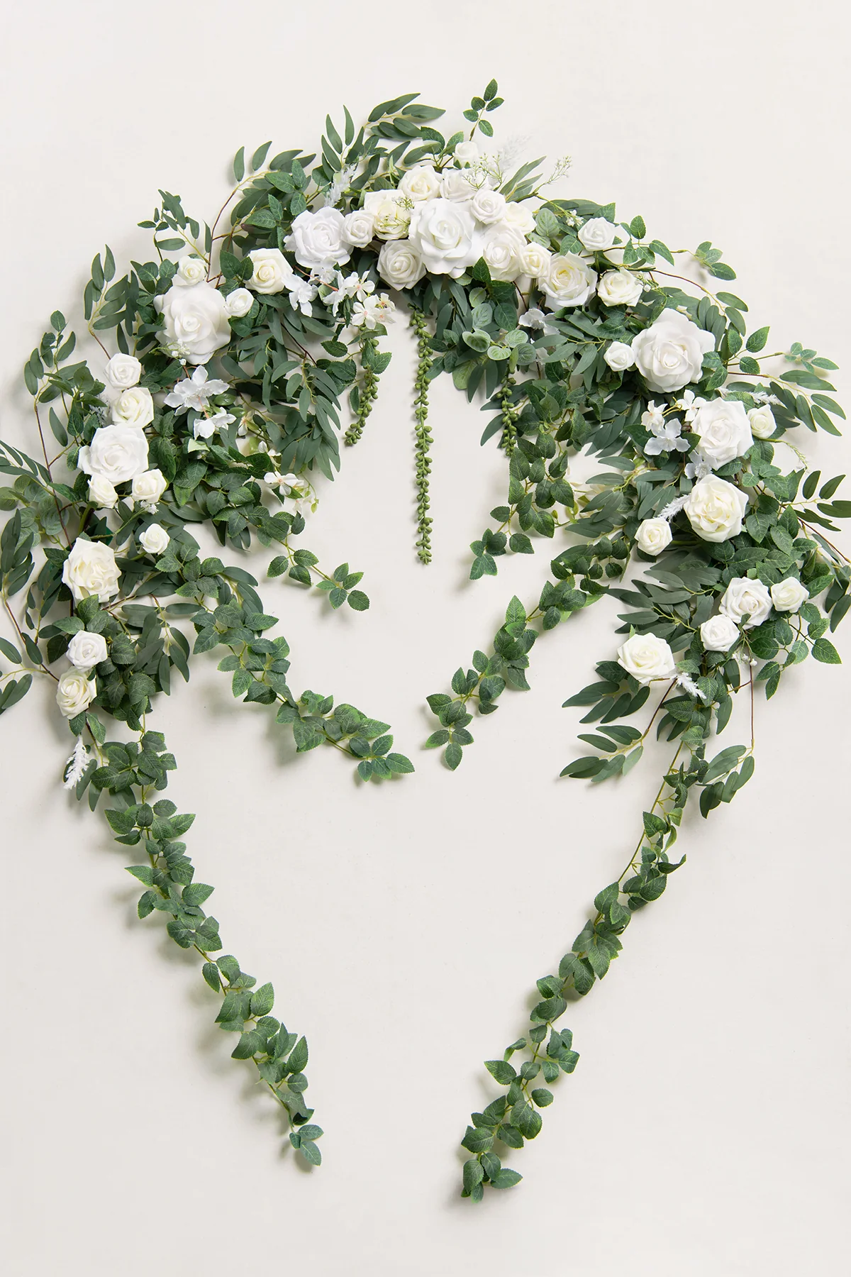 6.5ft Flower Garland in White Sage & pink - Image 9