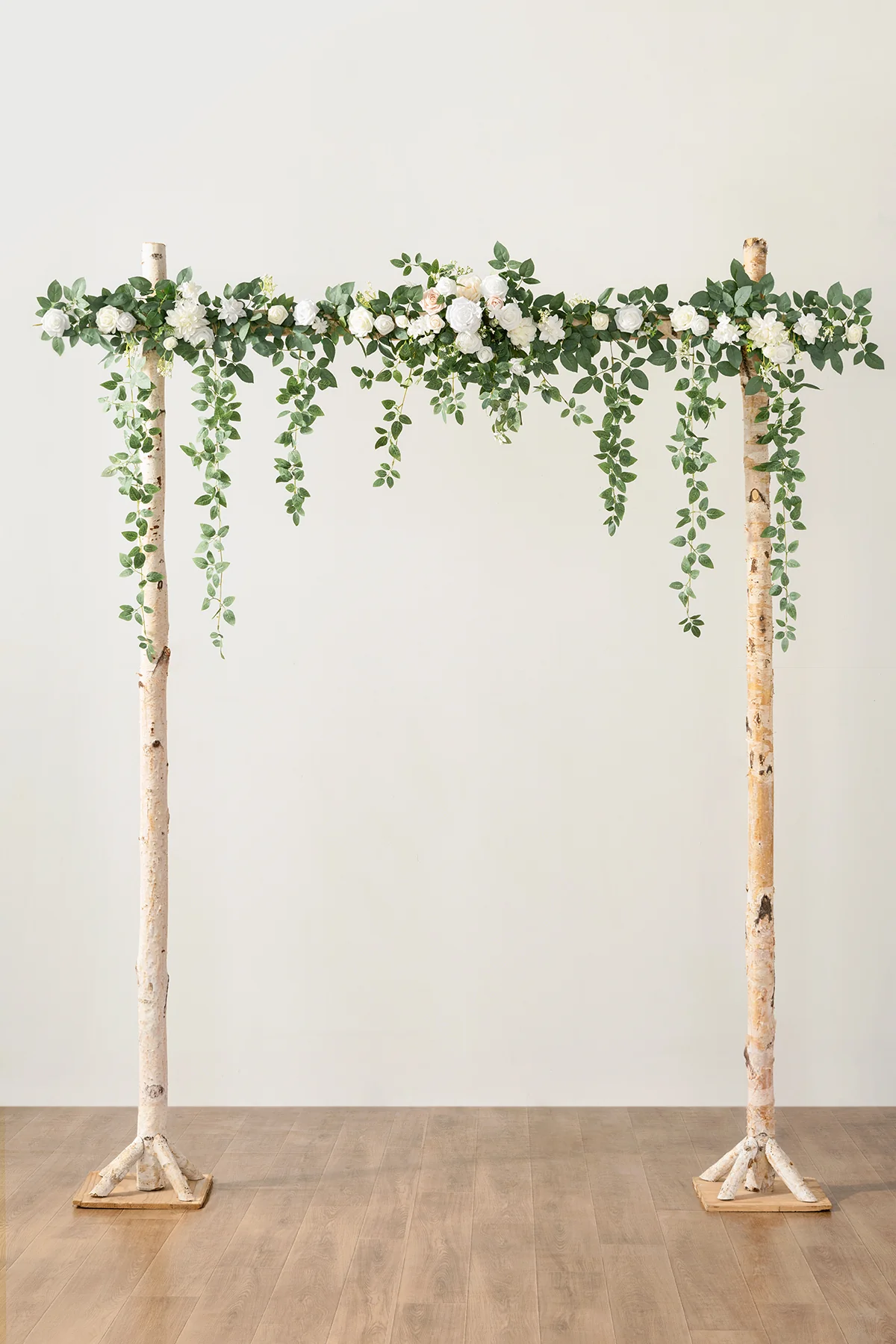 6.5ft Flower Garland in White Sage & pink (6.5ft )