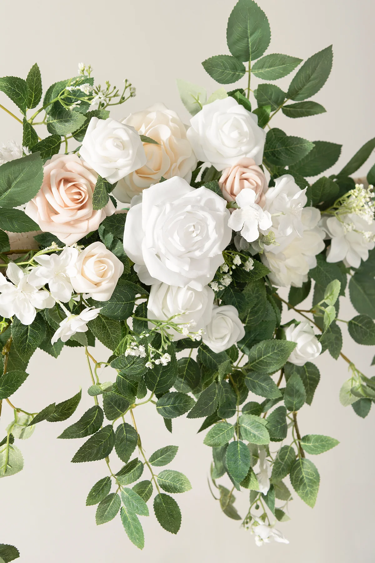 6.5ft Flower Garland in White Sage & pink (6.5ft ) - Image 2