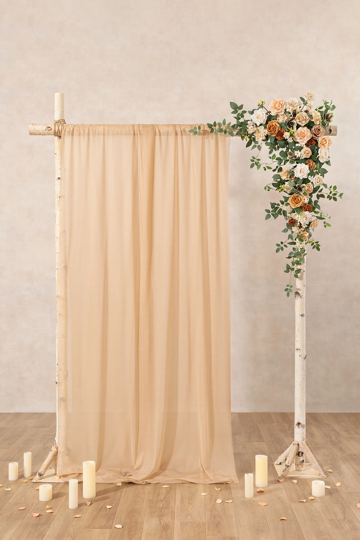 6.5ft Flower Garland with Hanging Vines in Apricot & Soft Peach | Clearance - Image 2