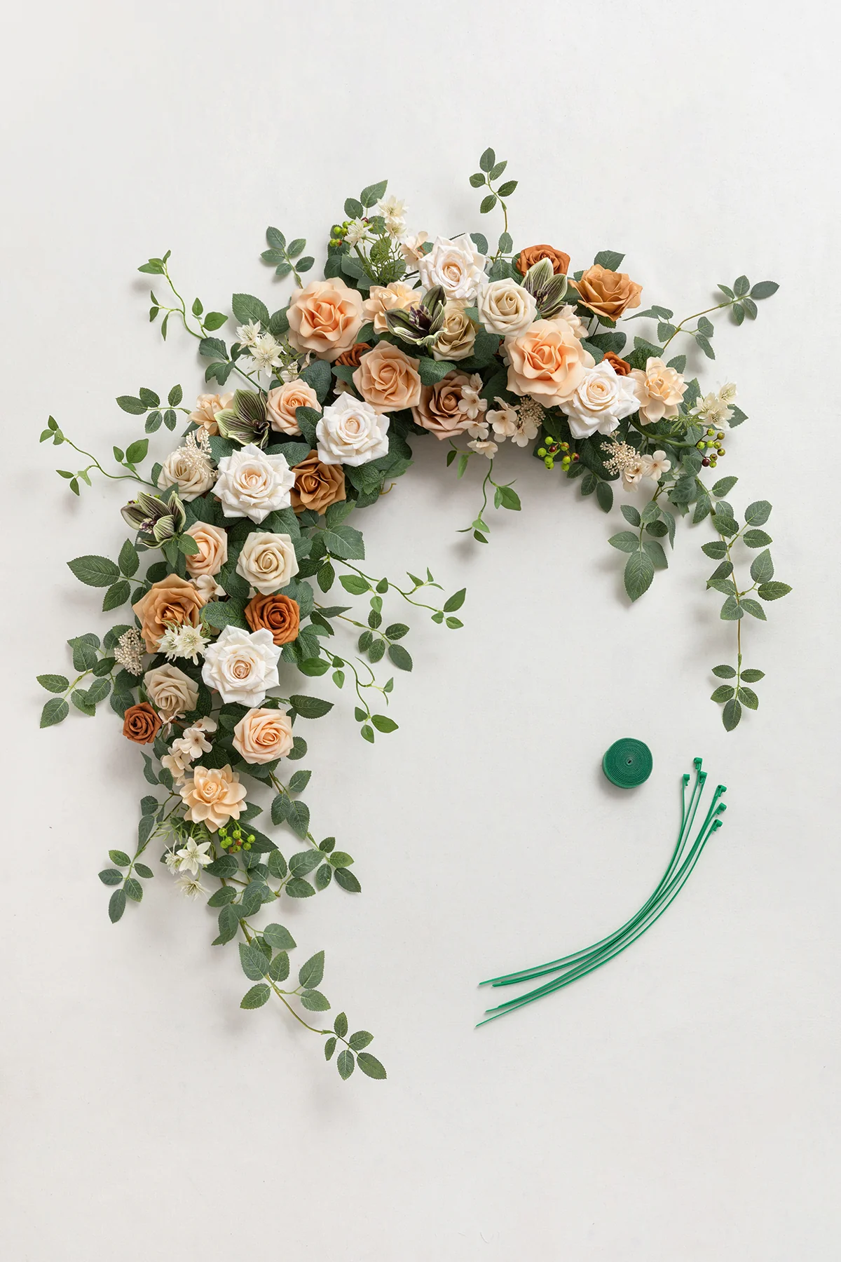 6.5ft Flower Garland with Hanging Vines in Apricot & Soft Peach | Clearance - Image 5