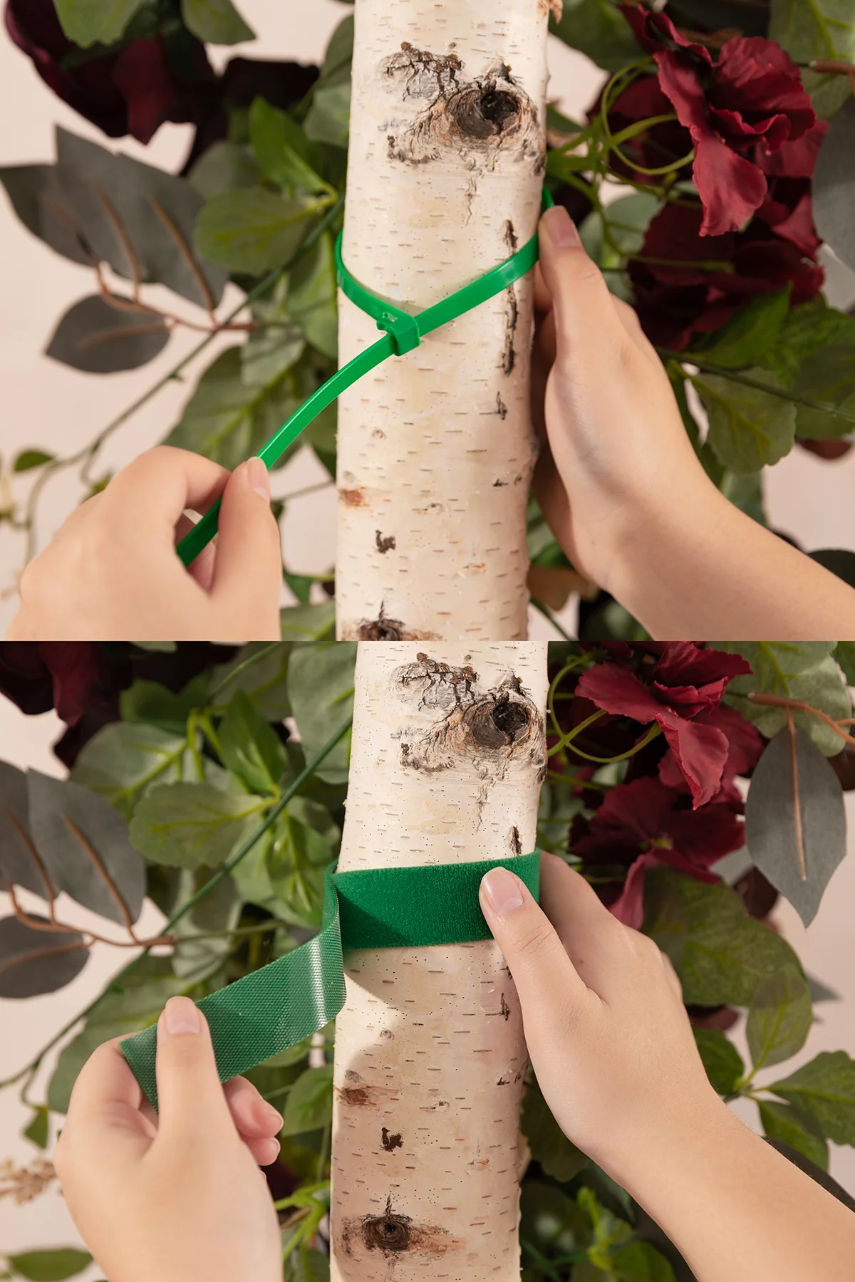 6.5ft Flower Garland with Hanging Vines in Black Baccara & Burgundy | Clearance - Image 4