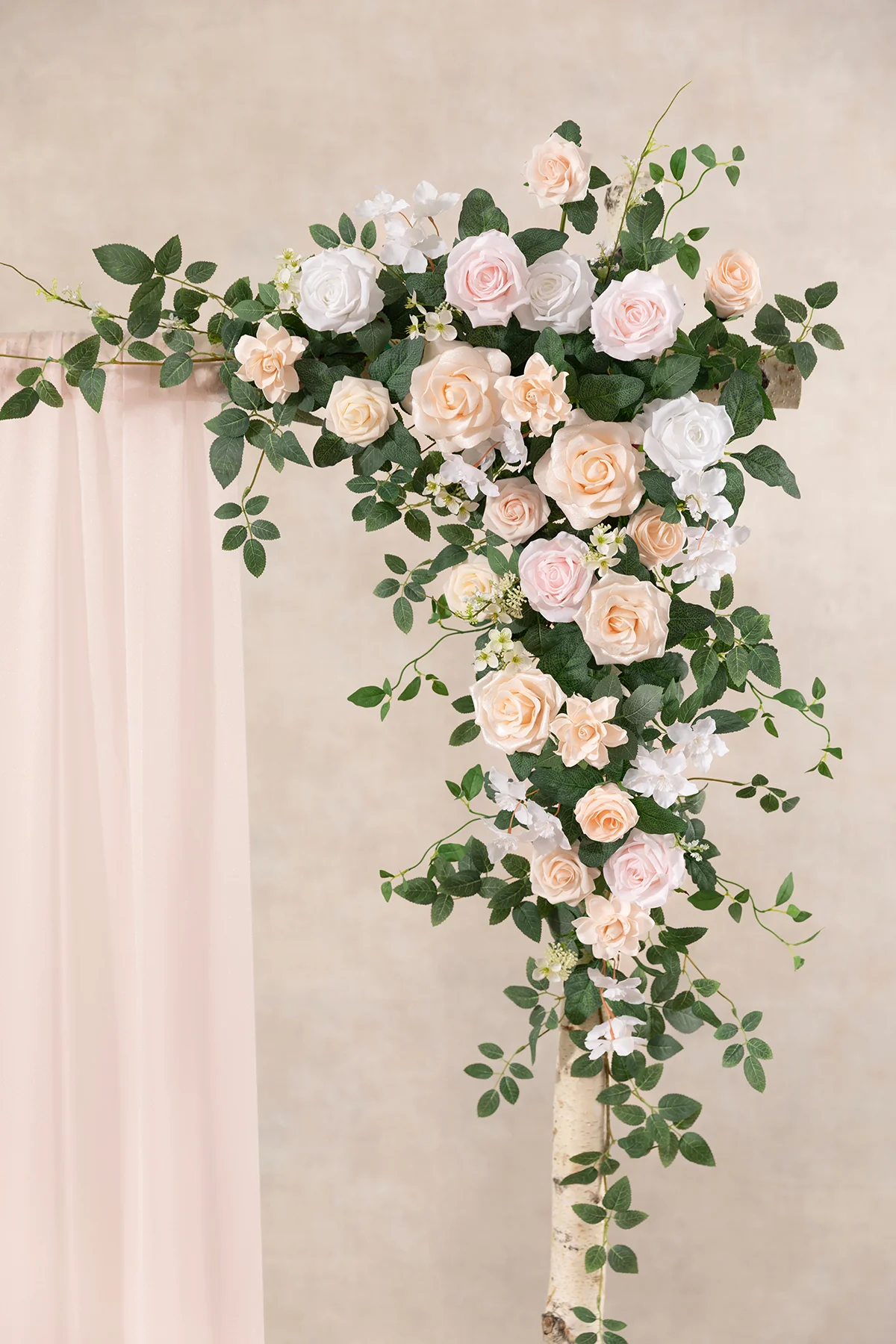 6.5ft Flower Garland with Hanging Vines in Blush & Cream | Clearance - Image 3