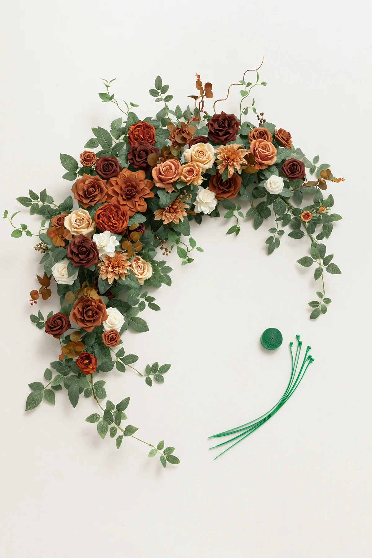 6.5ft Flower Garland with Hanging Vines in Caramel & Burnt Orange - Image 5