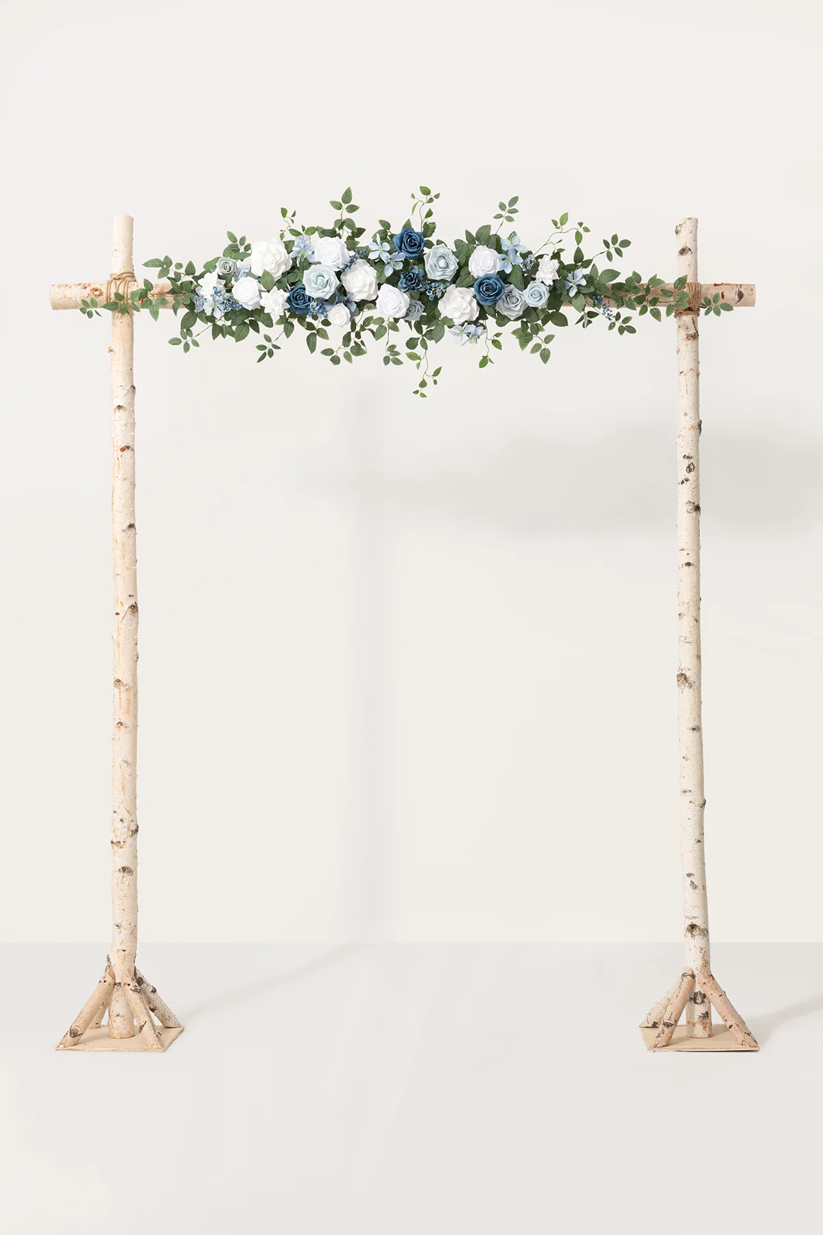 6.5ft Flower Garland with Hanging Vines in Dusty Blue & Dutch Blue