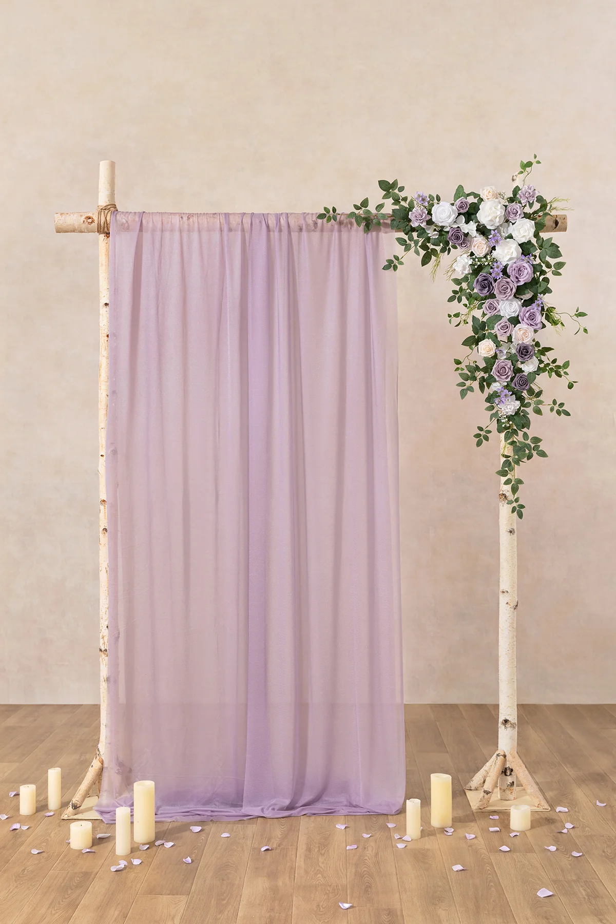 6.5ft Flower Garland with Hanging Vines in Lilac & White | Clearance - Image 2