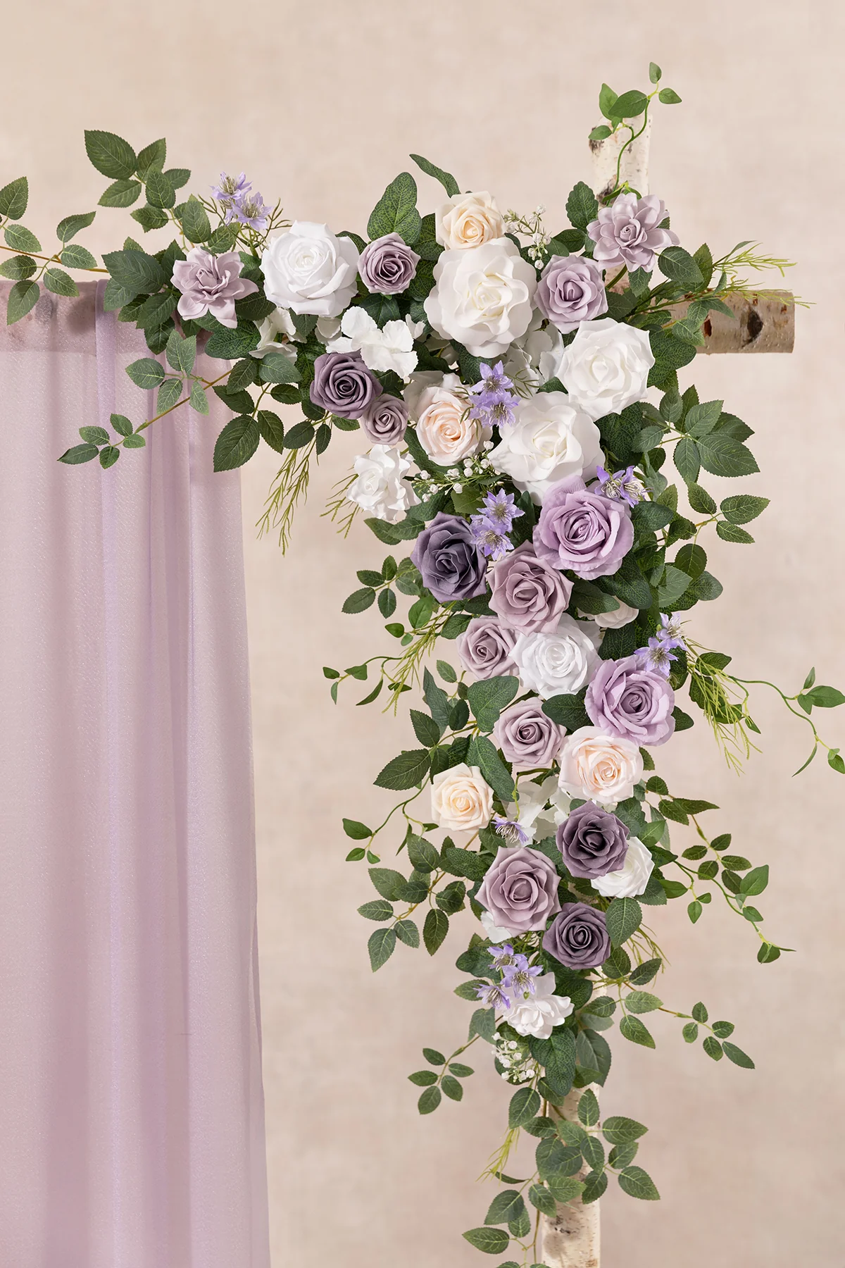 6.5ft Flower Garland with Hanging Vines in Lilac & White | Clearance - Image 3