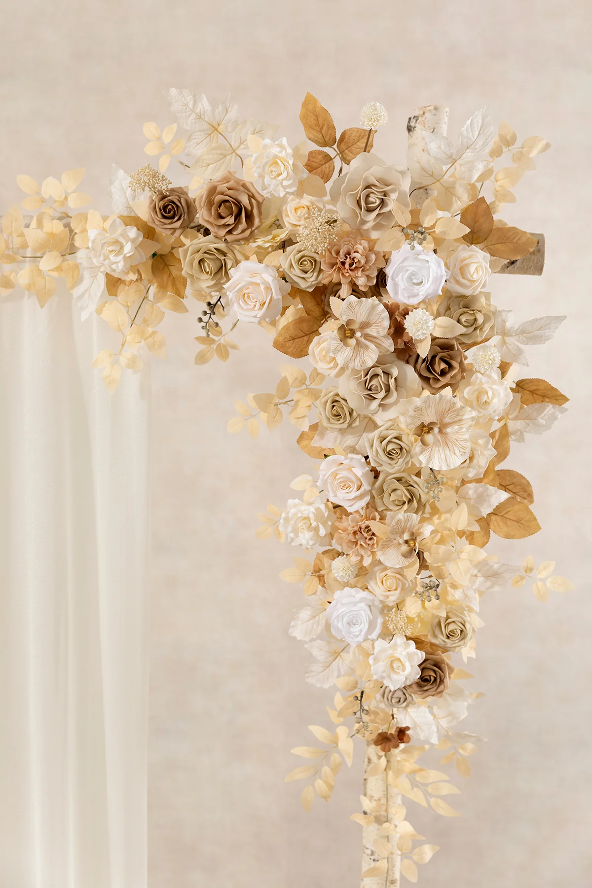 6.5ft Flower Garland with Hanging Vines in White & Beige | Clearance - Image 3