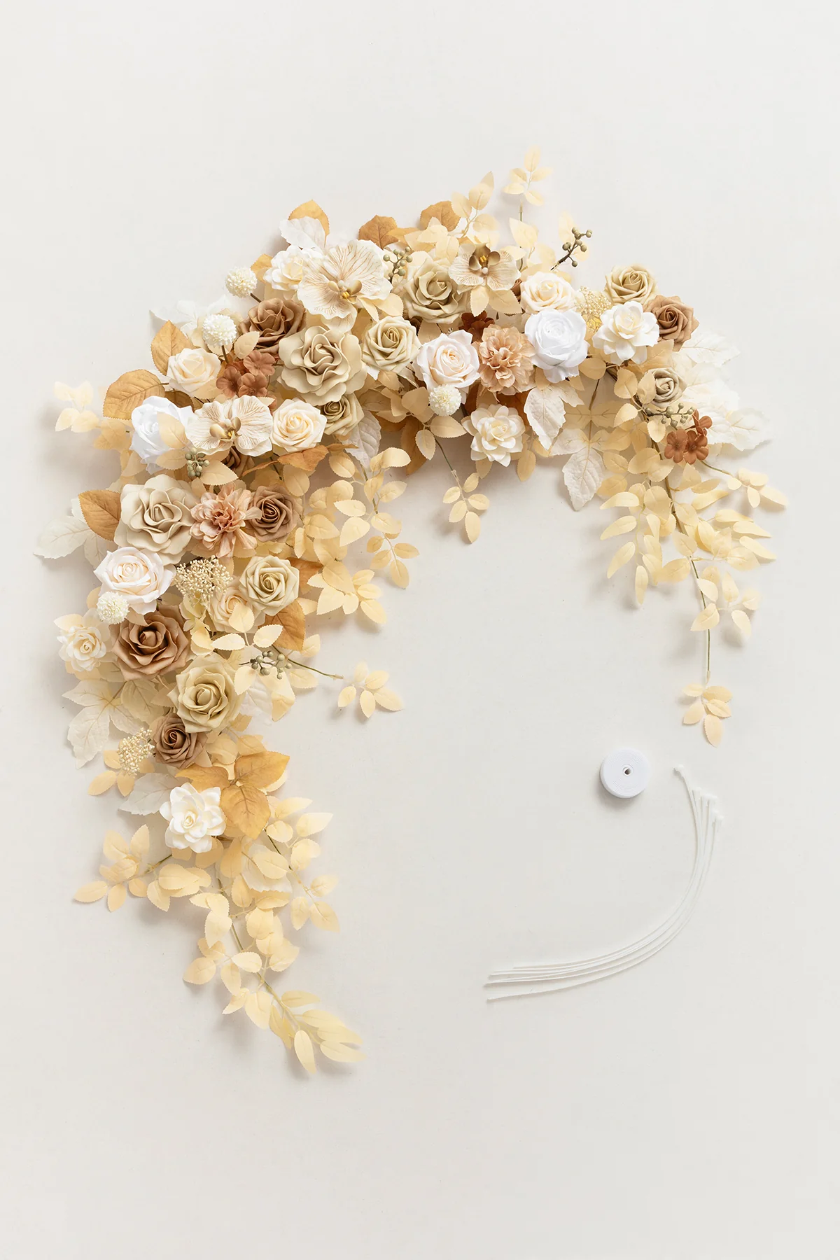 6.5ft Flower Garland with Hanging Vines in White & Beige | Clearance - Image 5