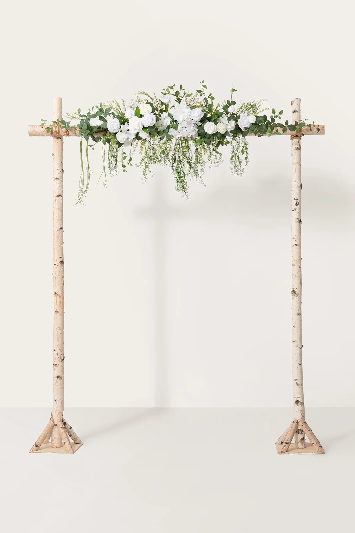 6.5ft Flower Garland with Hanging Vines in White & Sage - Image 6