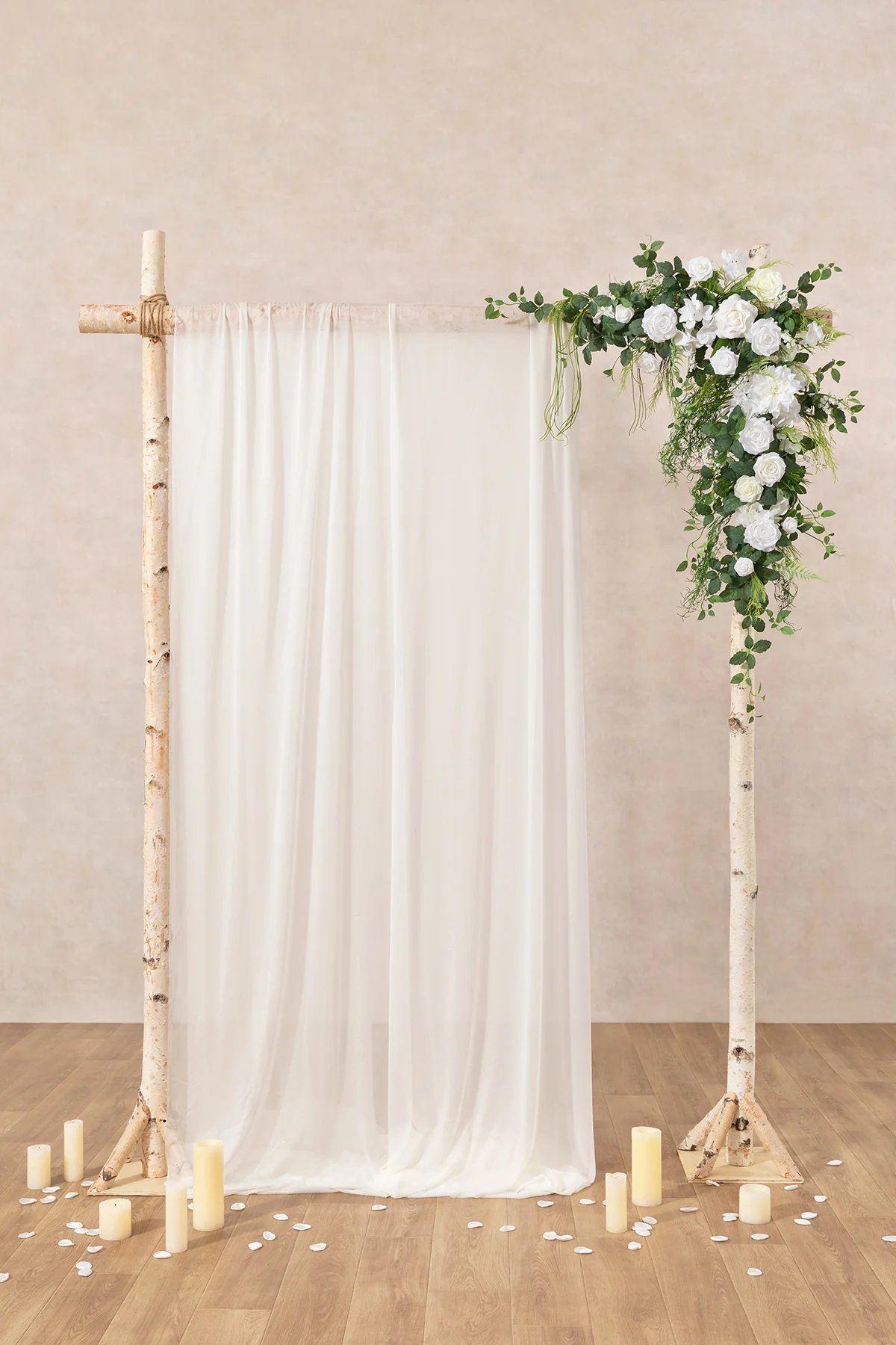 6.5ft Flower Garland with Hanging Vines in White & Sage - Image 7