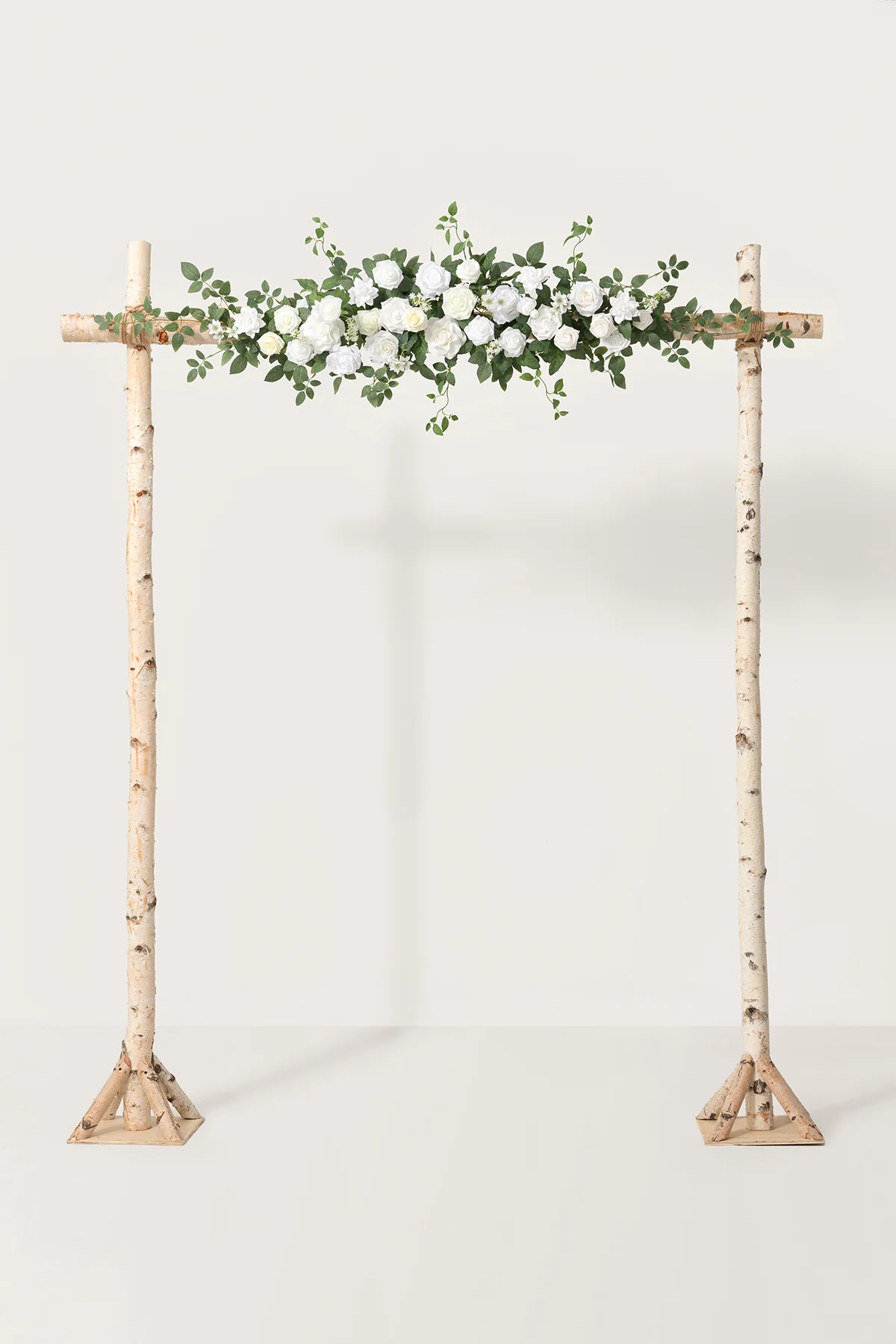 6.5ft Flower Garland with Hanging Vines in White & Sage
