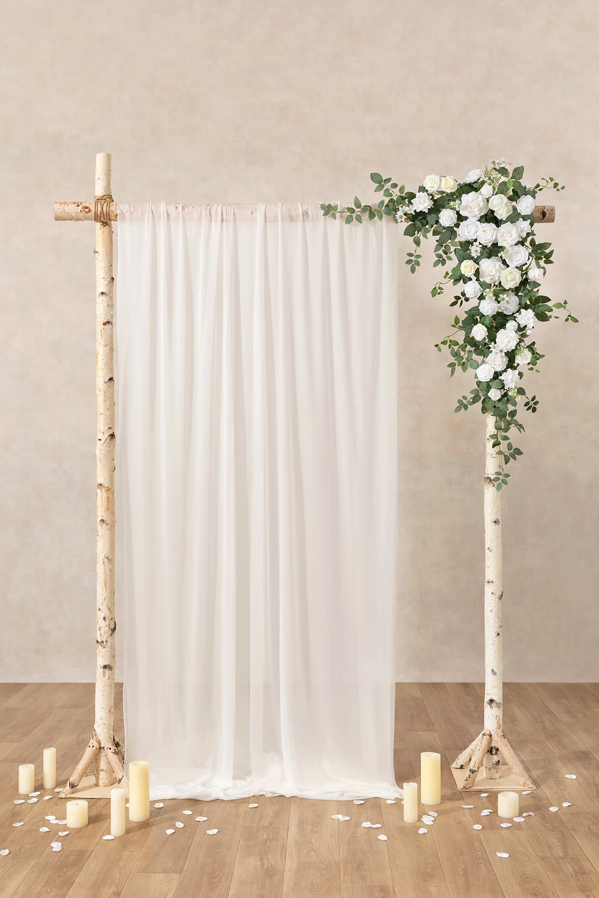 6.5ft Flower Garland with Hanging Vines in White & Sage - Image 2