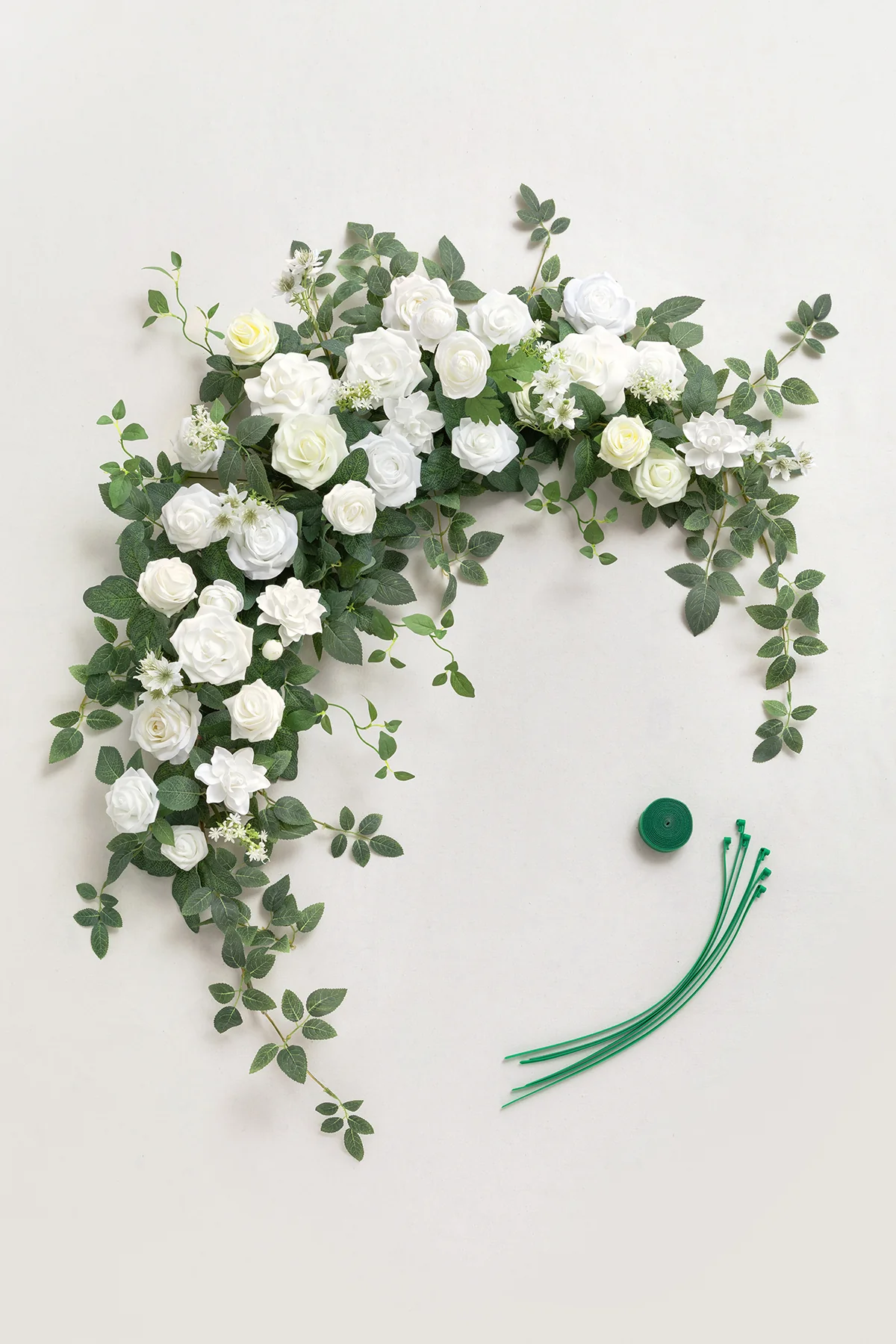 6.5ft Flower Garland with Hanging Vines in White & Sage - Image 5