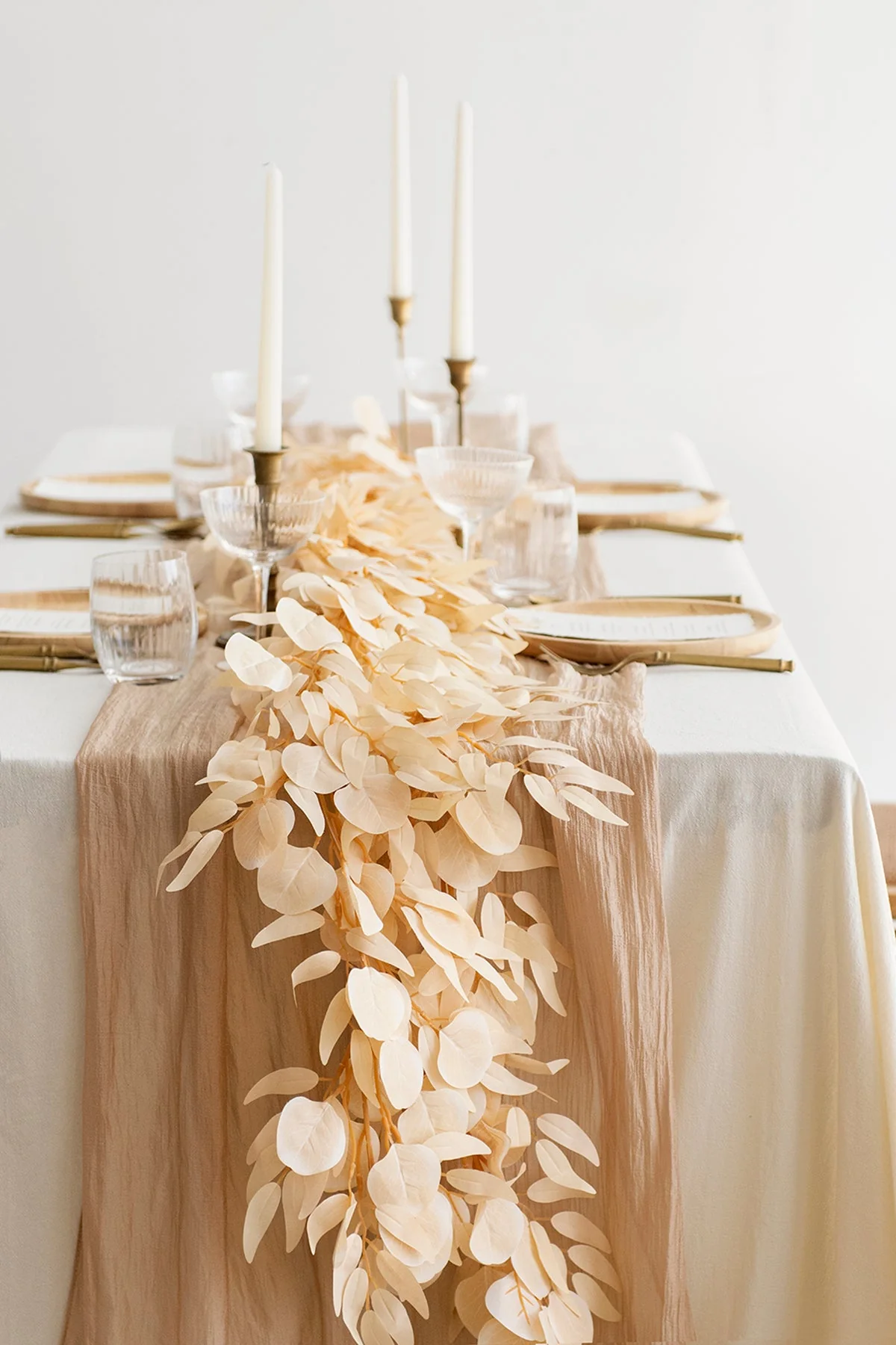 6ft Eucalyptus and Willow Leaf Greenery Garland in White & Beige | Clearance - Image 2